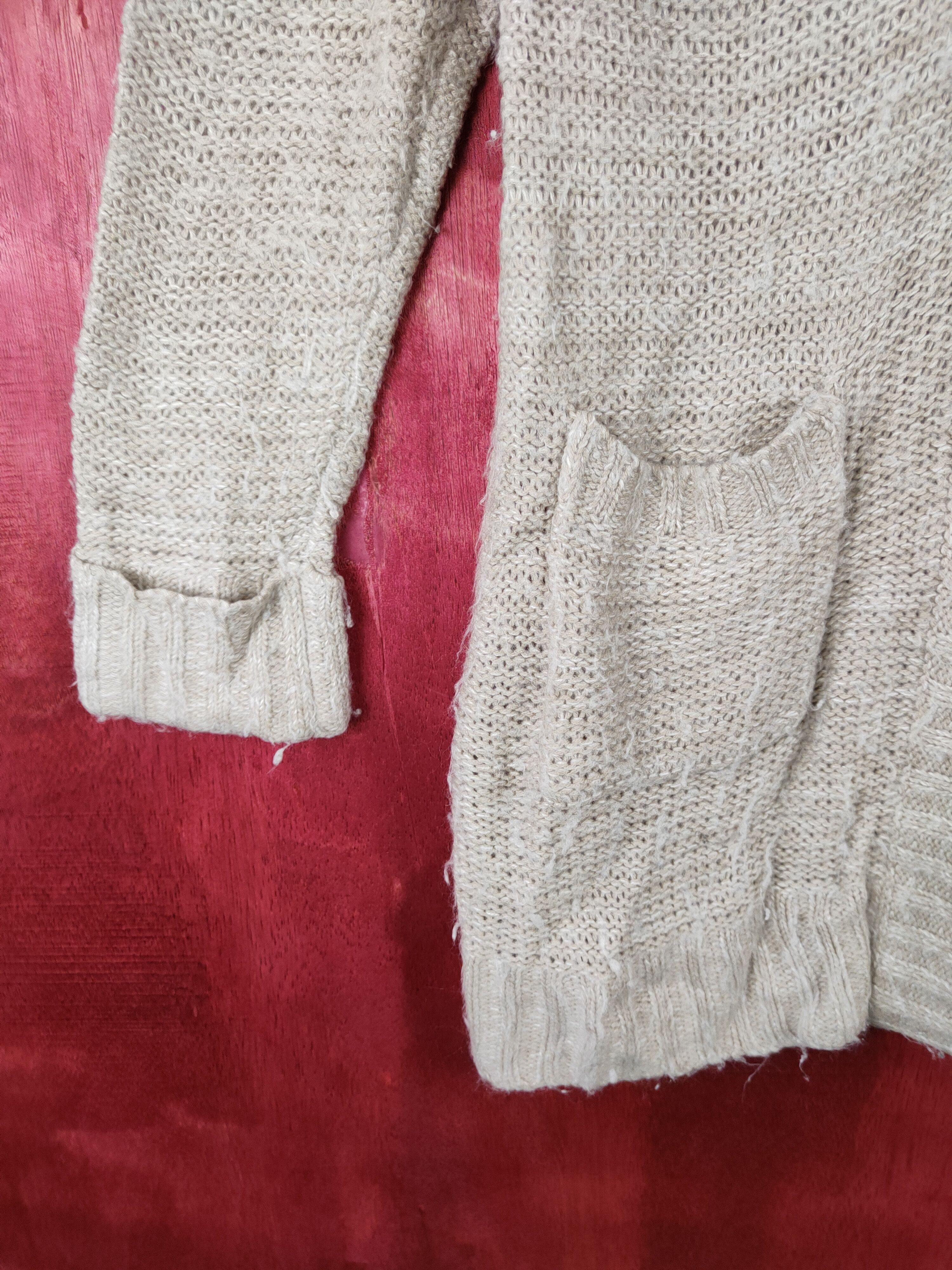 Japanese Brand Putielal White/Gray Knitwear long cardigan #4377 Size US L / EU 52-54 / 3 - 3 Thumbnail