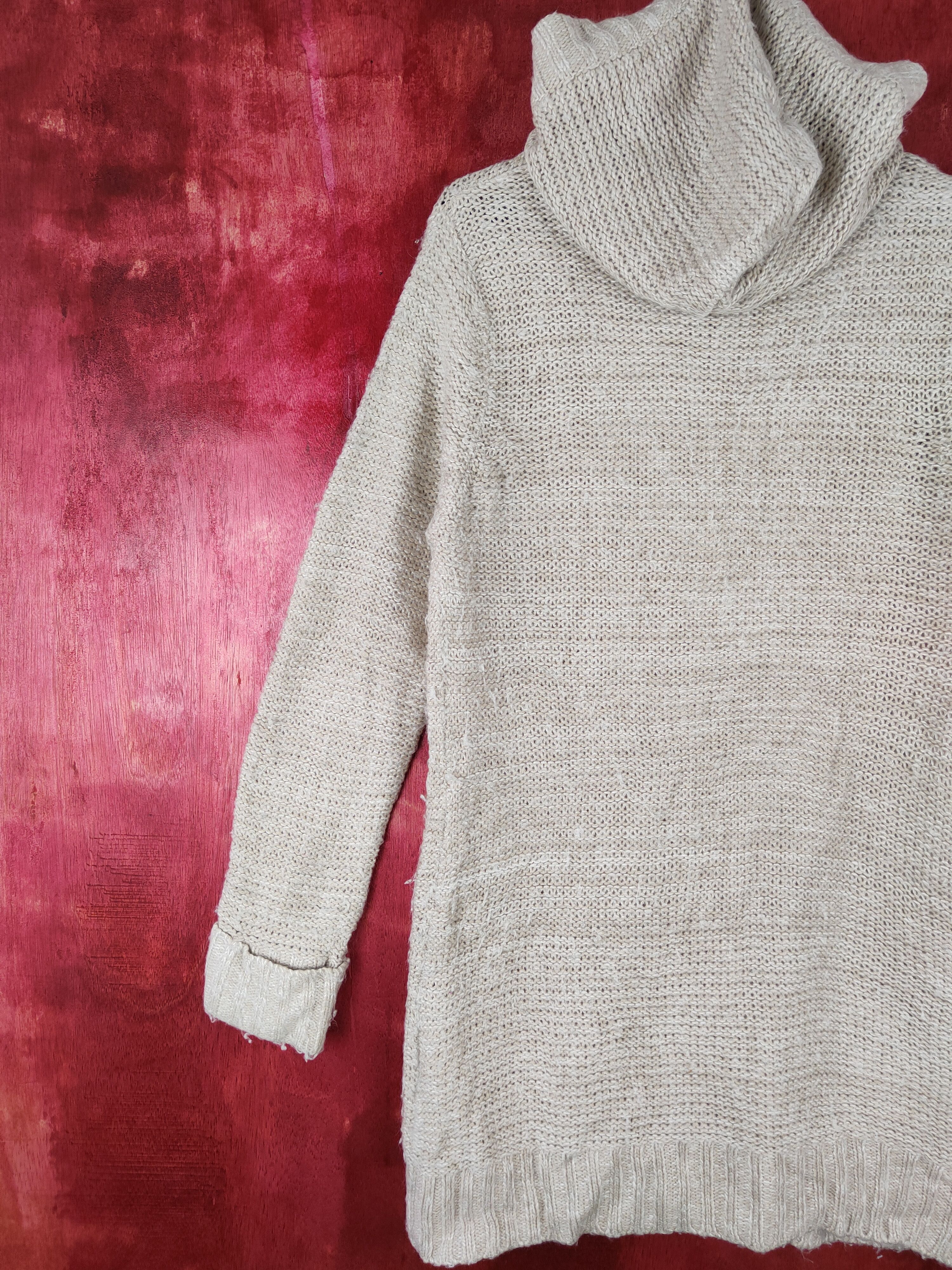Japanese Brand Putielal White/Gray Knitwear long cardigan #4377 Size US L / EU 52-54 / 3 - 8 Thumbnail