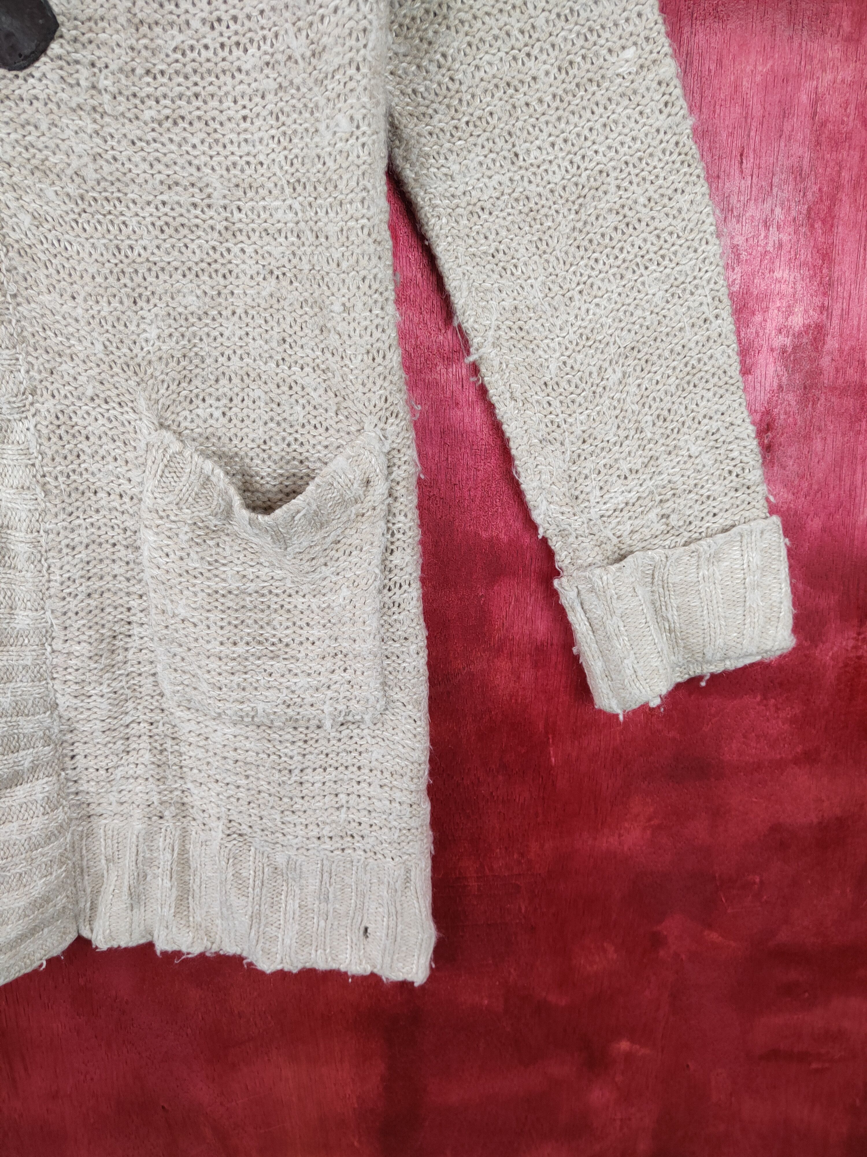 Japanese Brand Putielal White/Gray Knitwear long cardigan #4377 Size US L / EU 52-54 / 3 - 4 Thumbnail