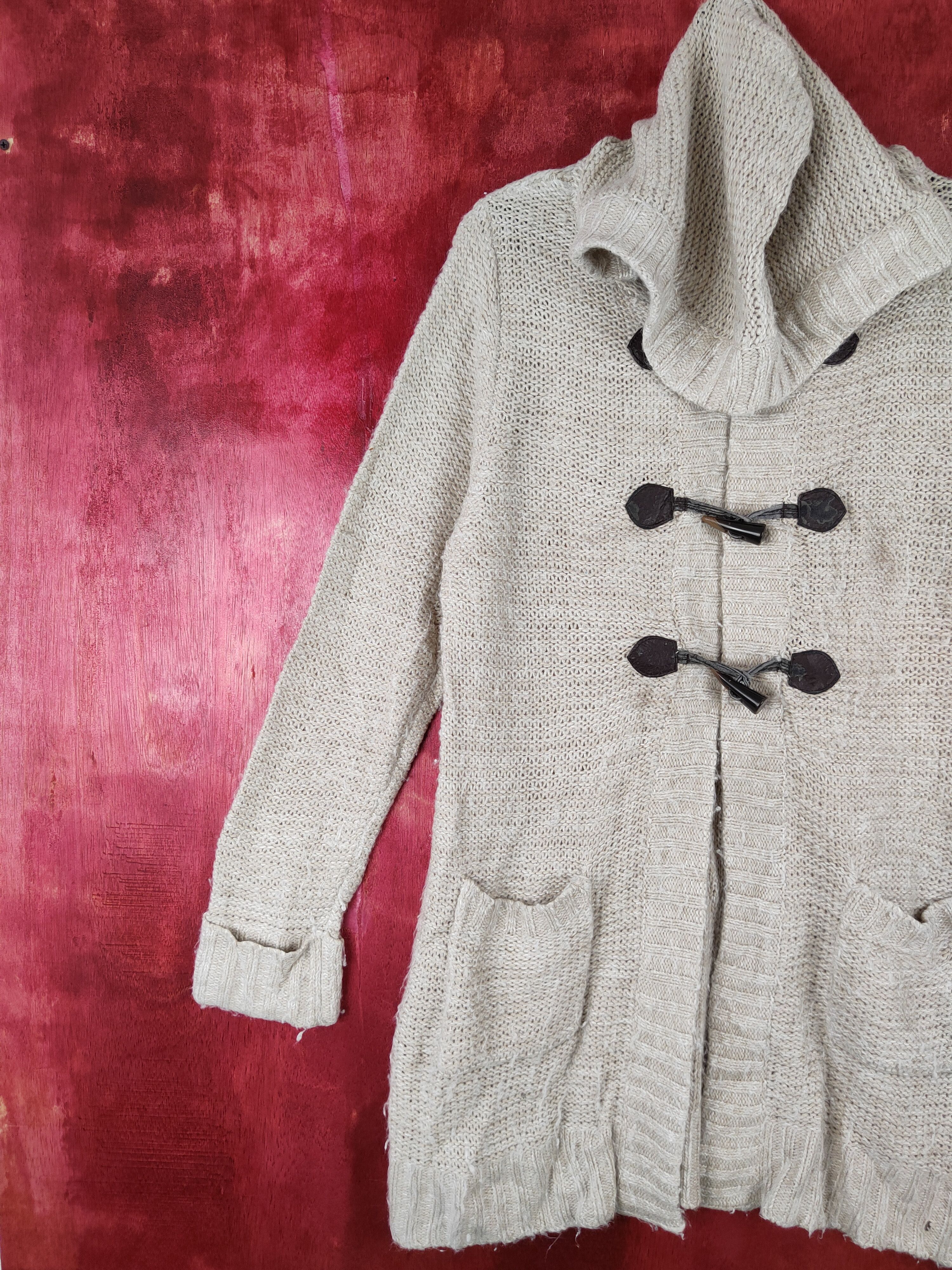 Japanese Brand Putielal White/Gray Knitwear long cardigan #4377 Size US L / EU 52-54 / 3 - 5 Thumbnail