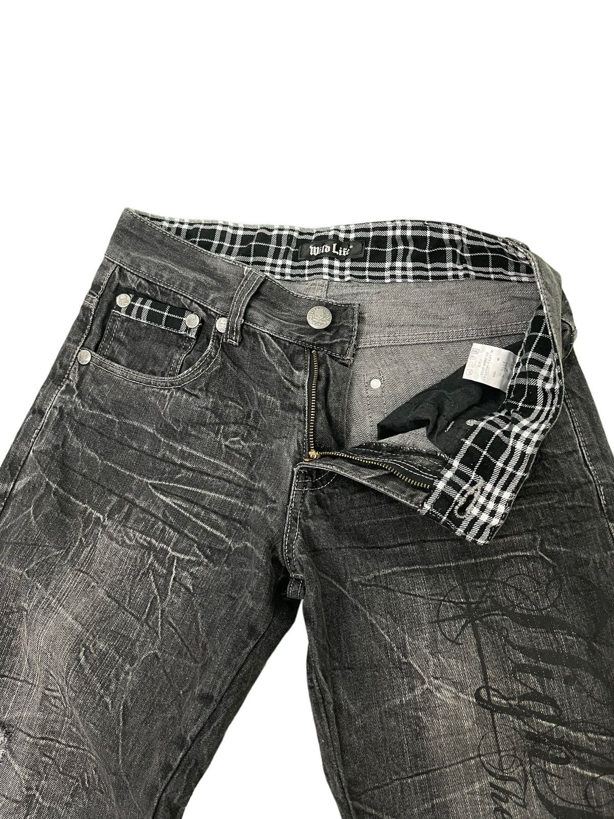 Japanese Brand Regular Jeans Wild Life Distress Denim Acid Wash 3🟦6 Size US 30 / EU 46 - 13 Thumbnail