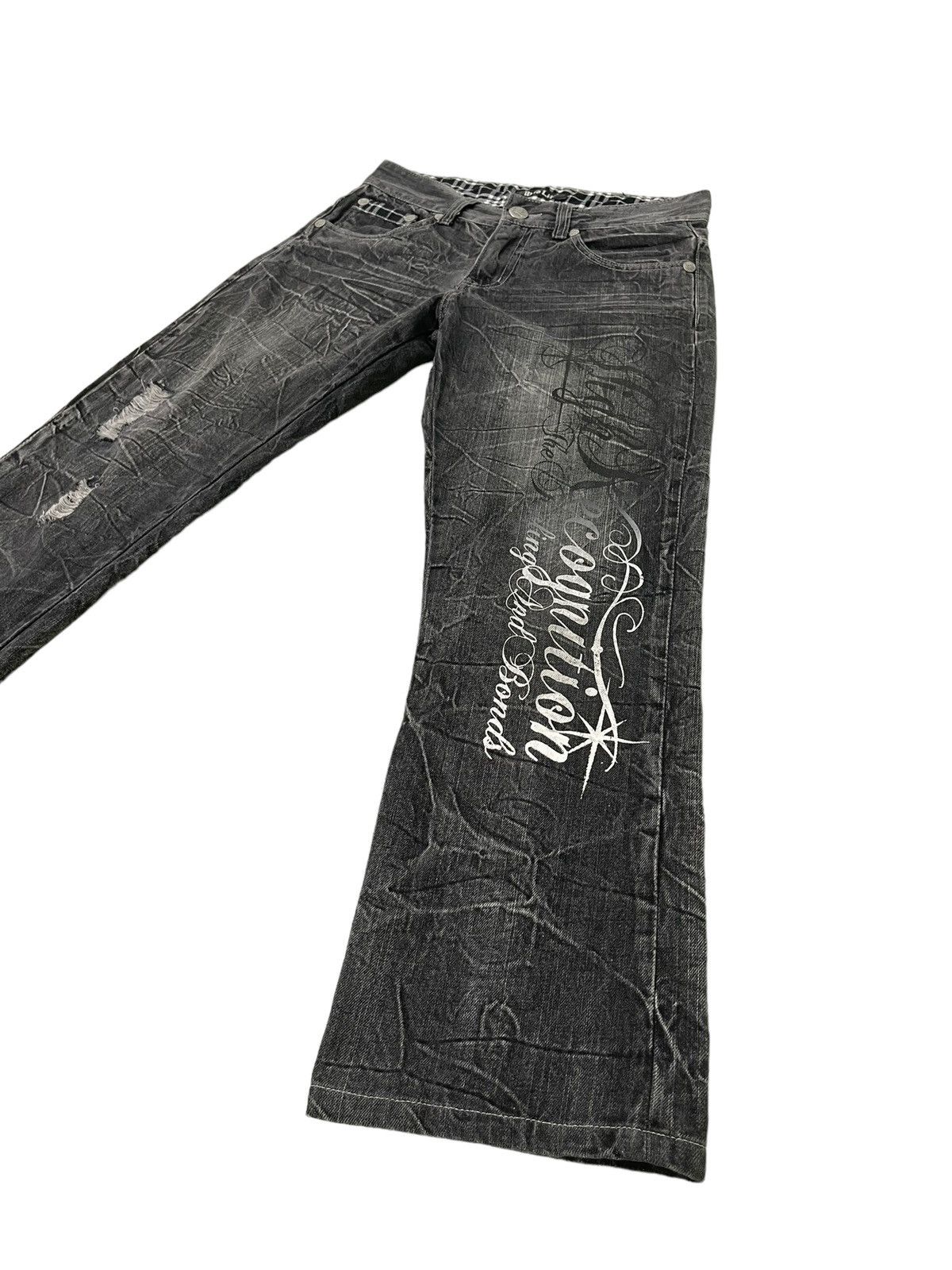 Japanese Brand Regular Jeans Wild Life Distress Denim Acid Wash 3🟦6 Size US 30 / EU 46 - 3 Thumbnail