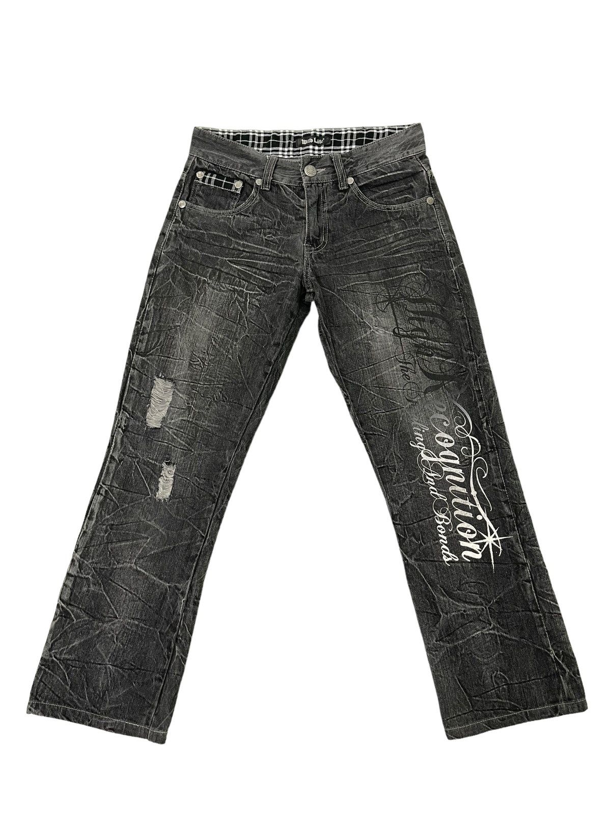 Japanese Brand Regular Jeans Wild Life Distress Denim Acid Wash 3🟦6 Size US 30 / EU 46 - 2 Thumbnail