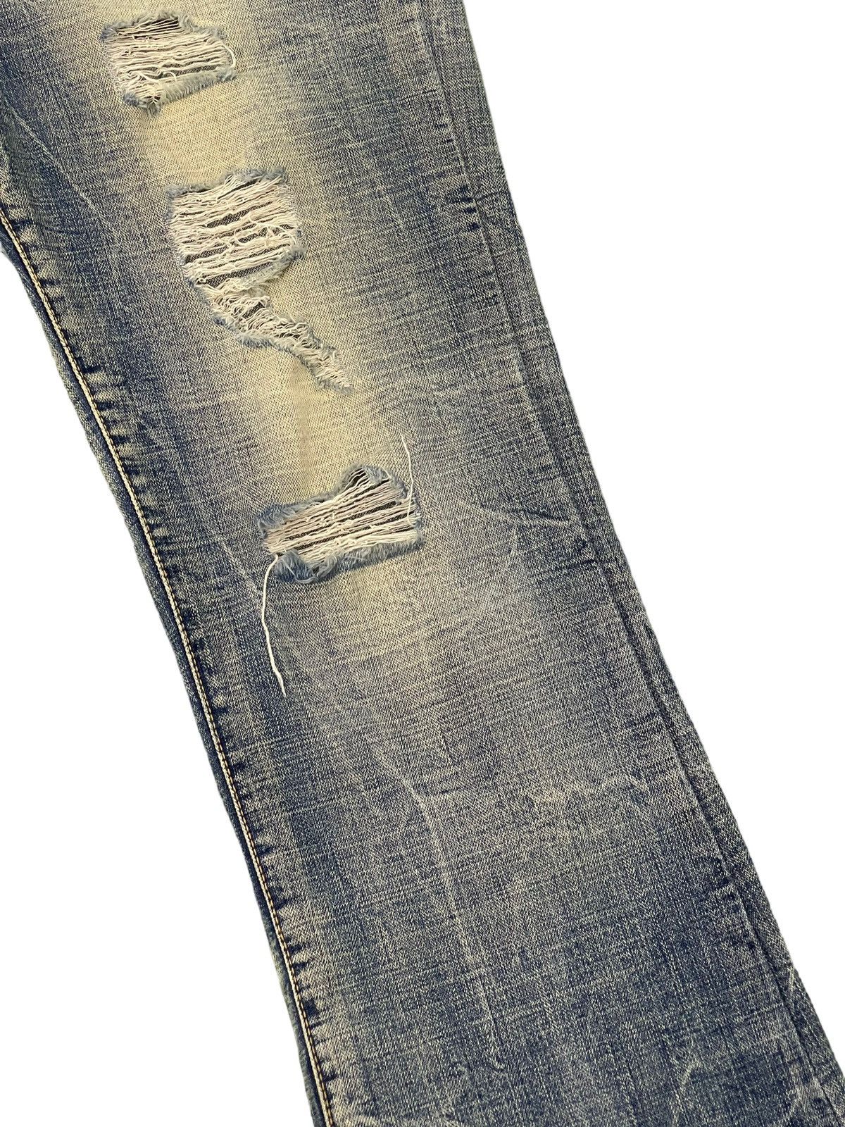 Japanese Brand Flare Jeans Ozz Pinball Distress Acid Wash Low Rise 3🟦6 Size US 32 / EU 48 - 7 Thumbnail