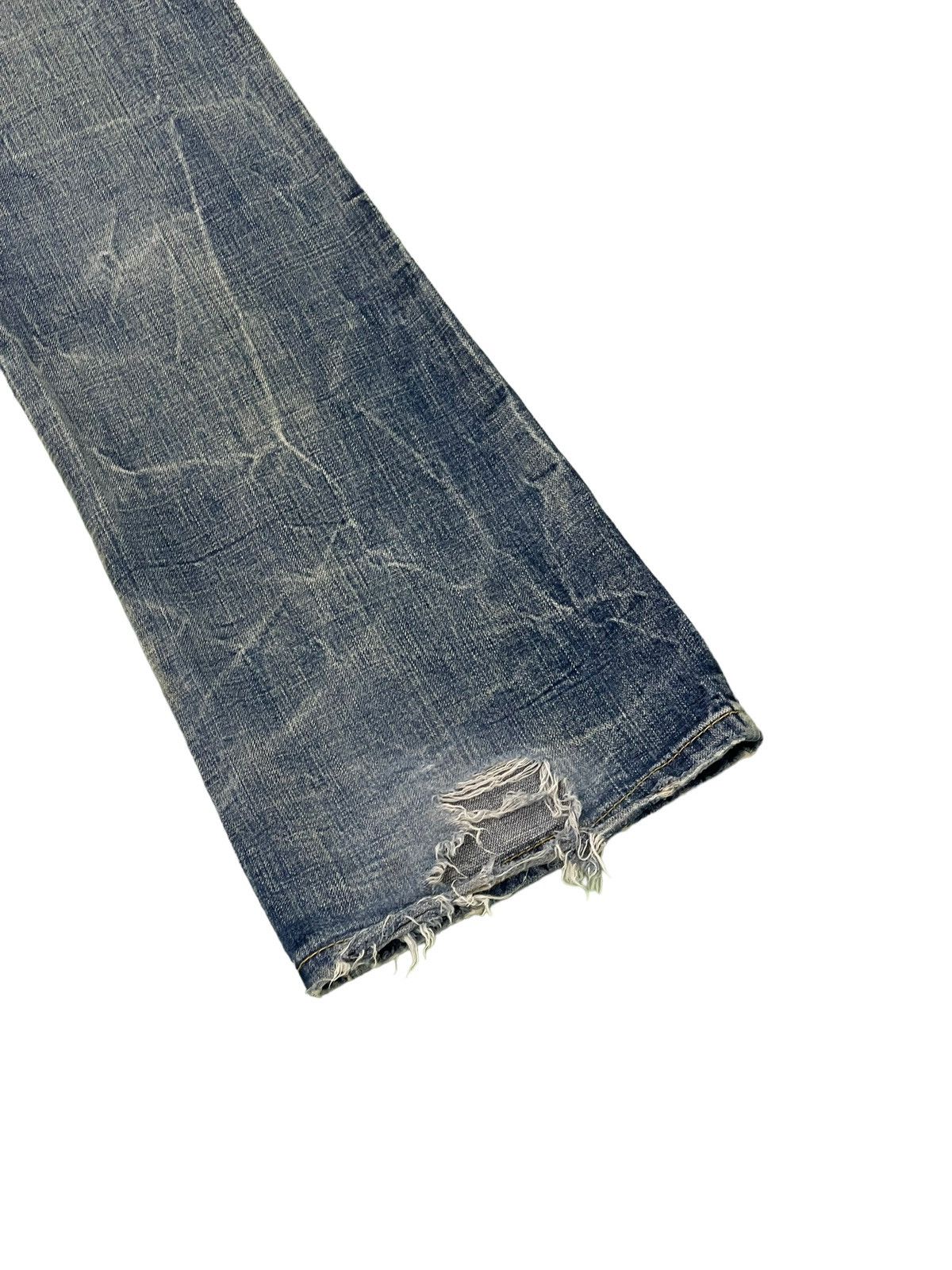 Japanese Brand Flare Jeans Ozz Pinball Distress Acid Wash Low Rise 3🟦6 Size US 32 / EU 48 - 14 Thumbnail