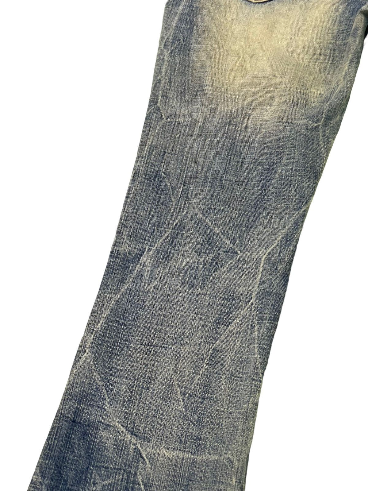 Japanese Brand Flare Jeans Ozz Pinball Distress Acid Wash Low Rise 3🟦6 Size US 32 / EU 48 - 16 Thumbnail