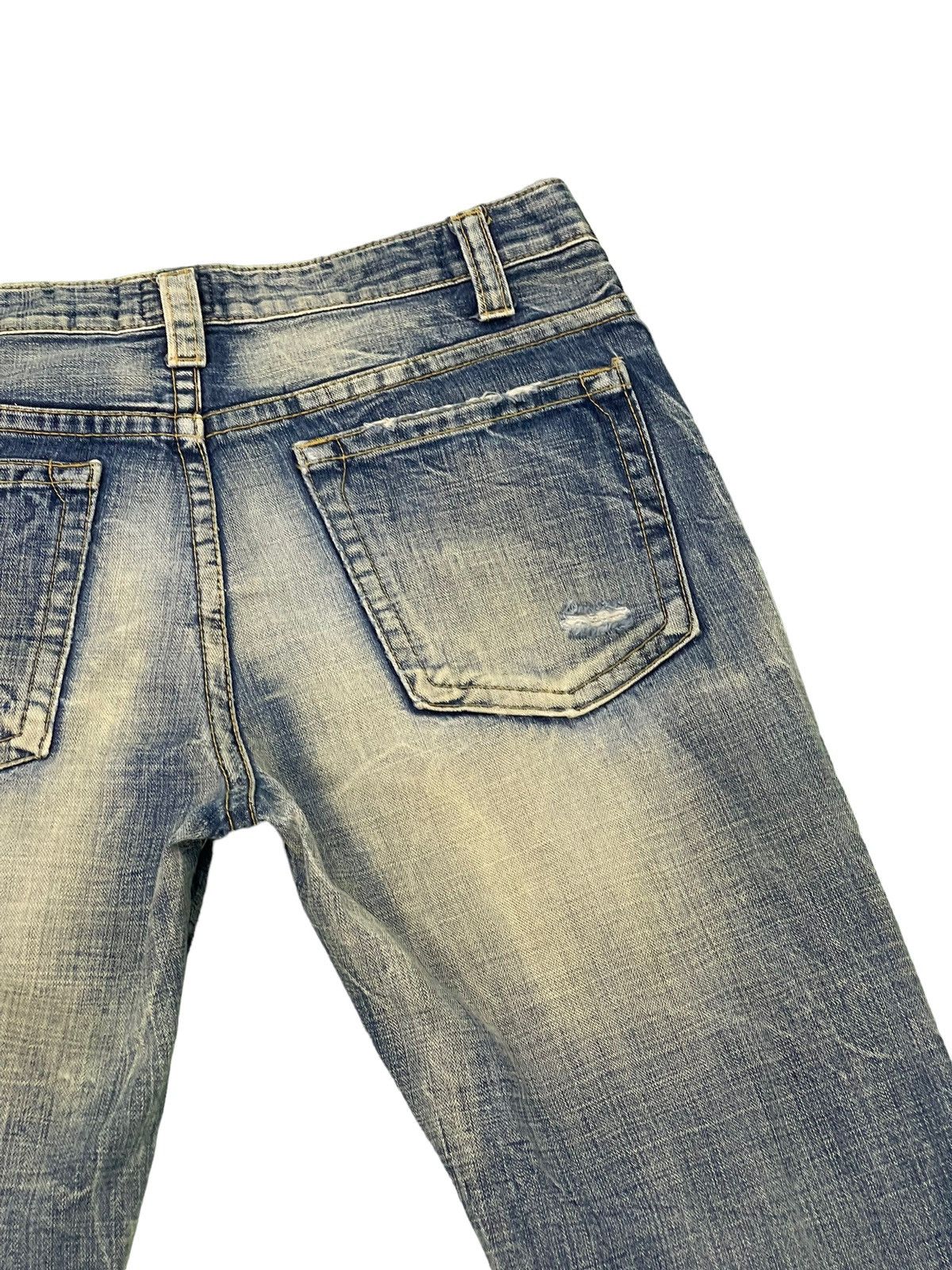 Japanese Brand Flare Jeans Ozz Pinball Distress Acid Wash Low Rise 3🟦6 Size US 32 / EU 48 - 19 Thumbnail