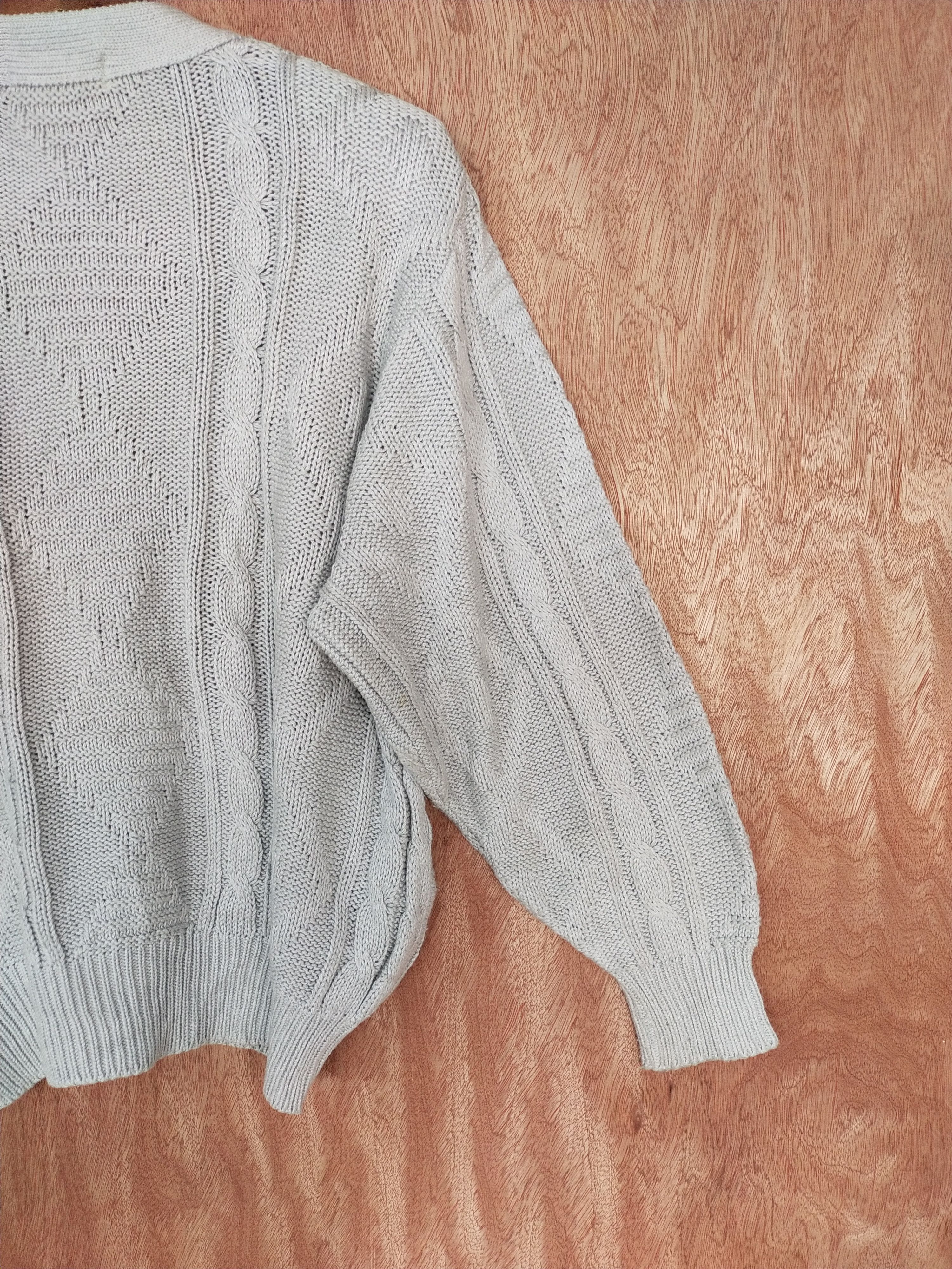 Vintage Miki jovial gray cardigan aran isle cable knitwear #S070 Size US M / EU 48-50 / 2 - 13 Thumbnail