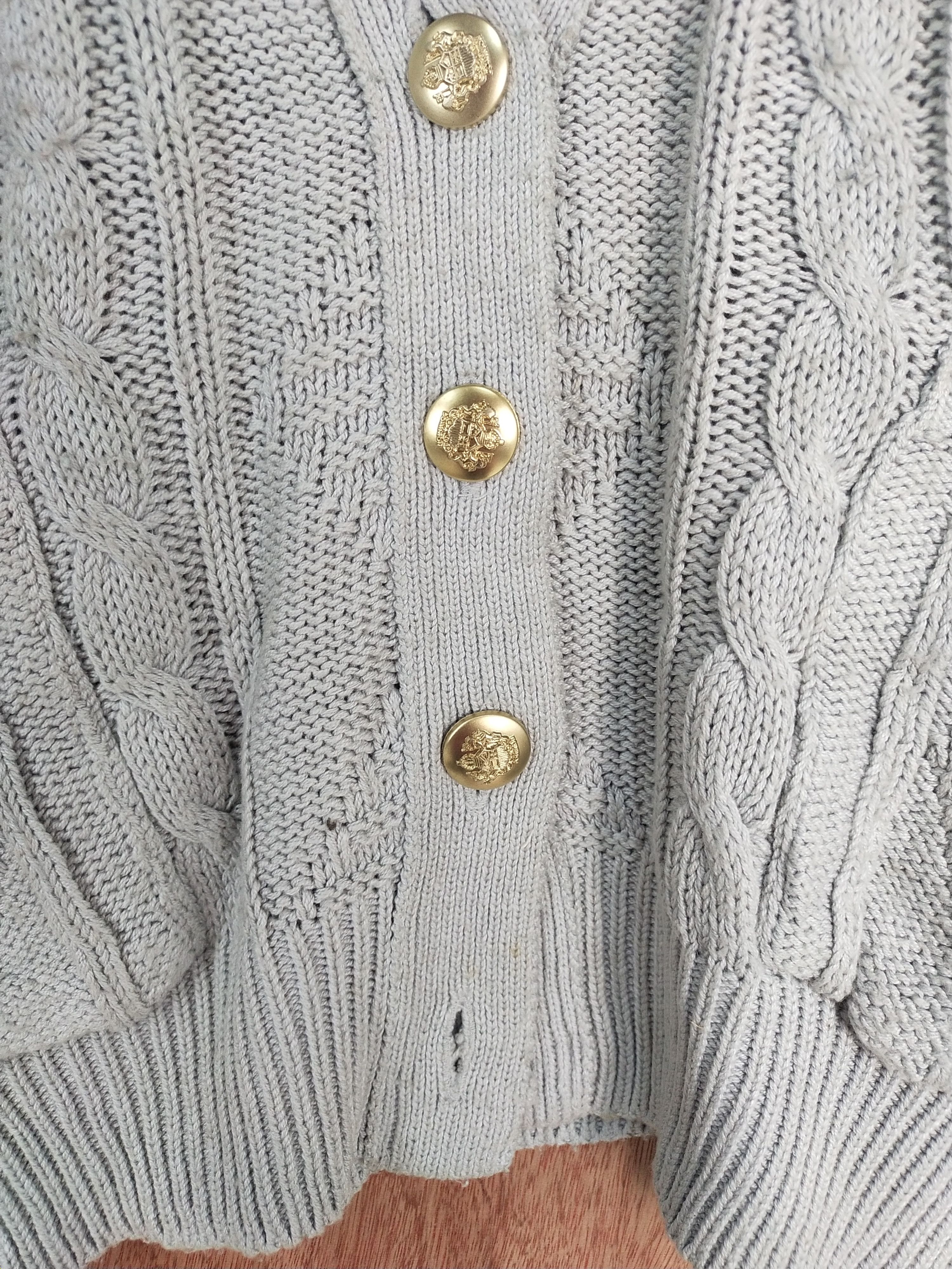 Vintage Miki jovial gray cardigan aran isle cable knitwear #S070 Size US M / EU 48-50 / 2 - 7 Thumbnail