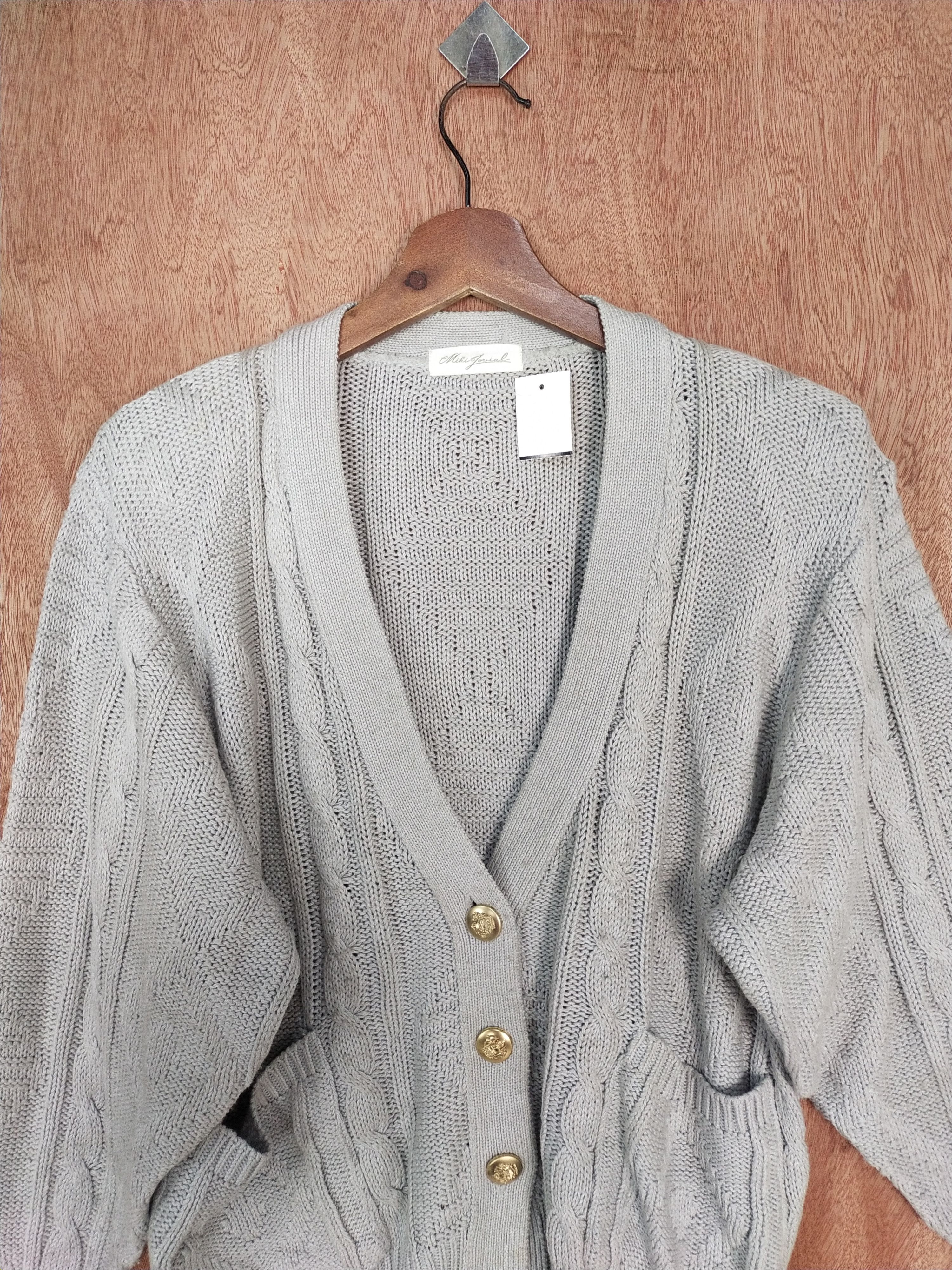 Vintage Miki jovial gray cardigan aran isle cable knitwear #S070 Size US M / EU 48-50 / 2 - 2 Thumbnail