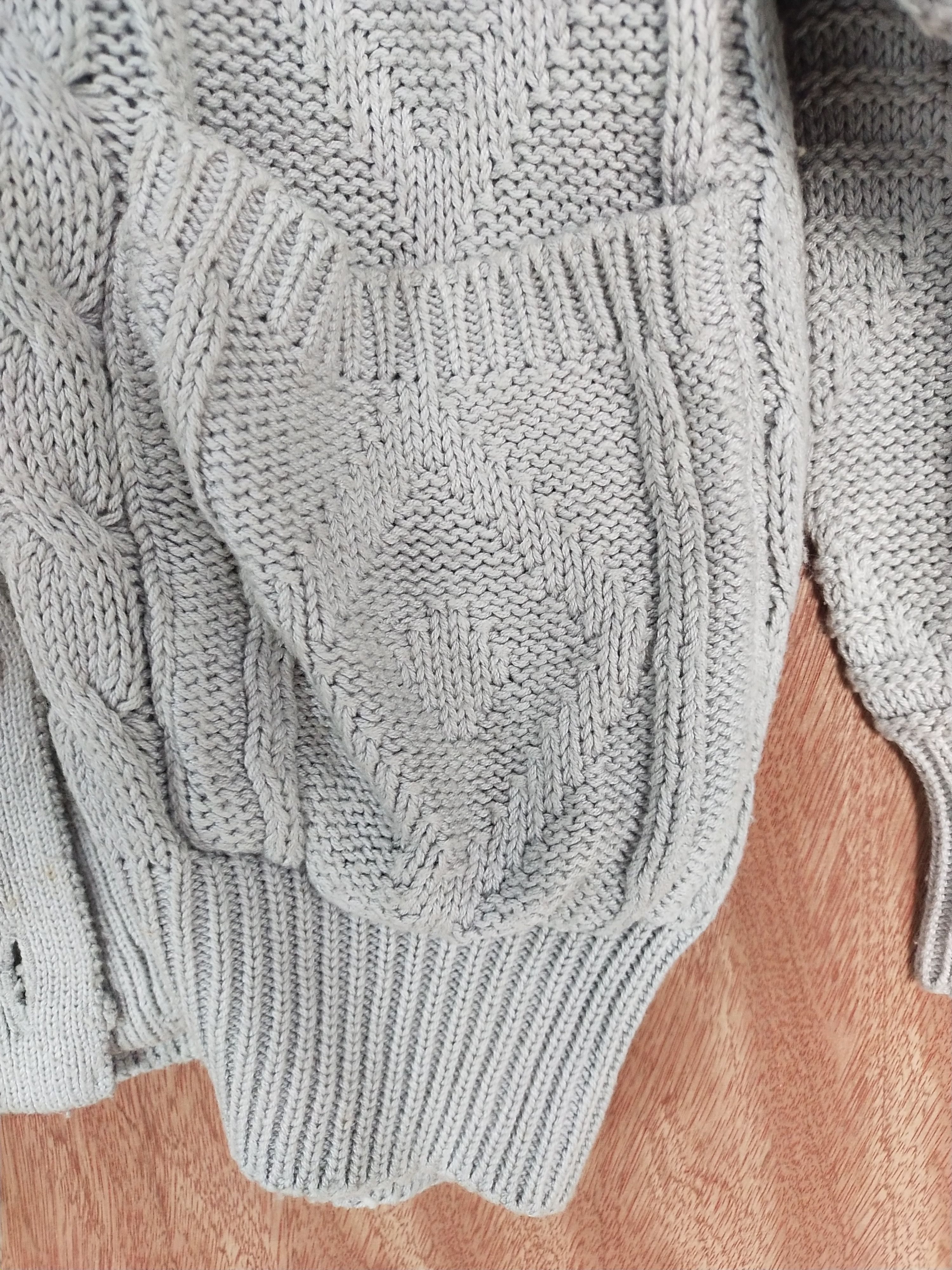 Vintage Miki jovial gray cardigan aran isle cable knitwear #S070 Size US M / EU 48-50 / 2 - 6 Thumbnail