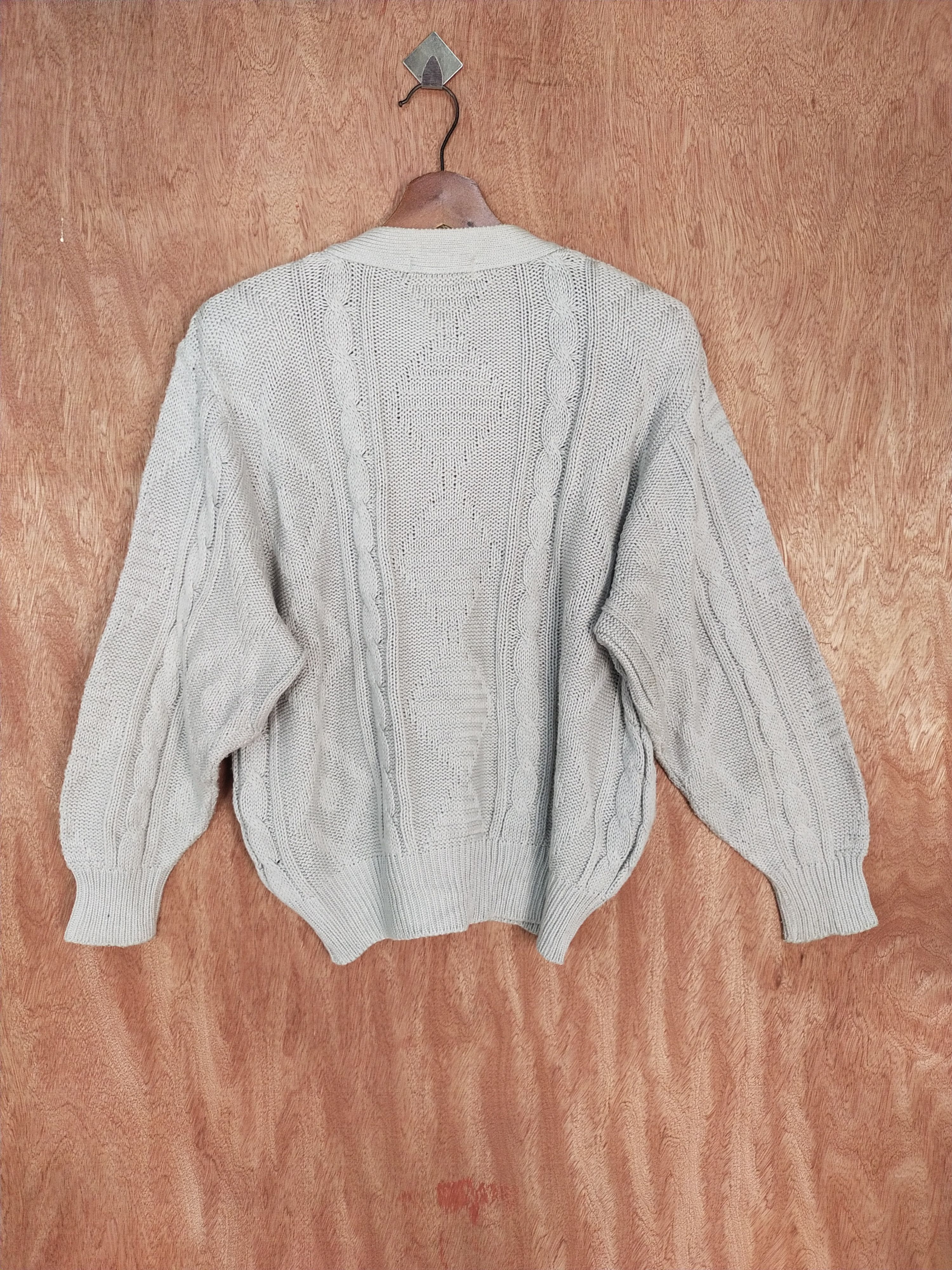 Vintage Miki jovial gray cardigan aran isle cable knitwear #S070 Size US M / EU 48-50 / 2 - 11 Thumbnail