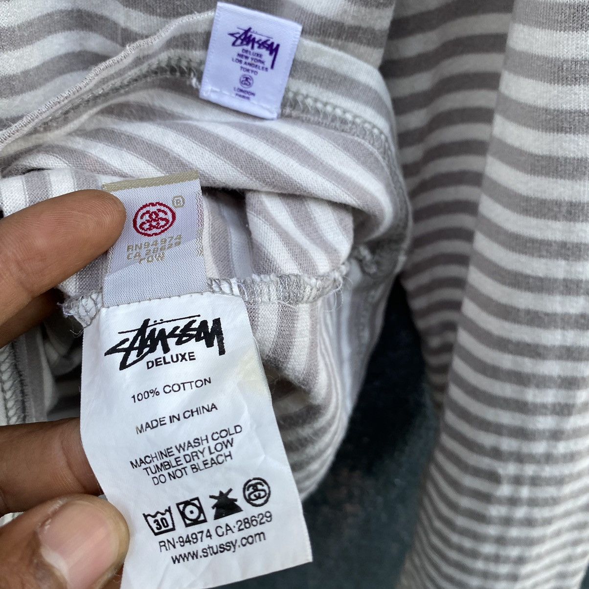 Stussy Stussy Deluxe Longsleeve Pocket ERD GRUNGE VINTAGE TEE Size US L / EU 52-54 / 3 - 6 Thumbnail