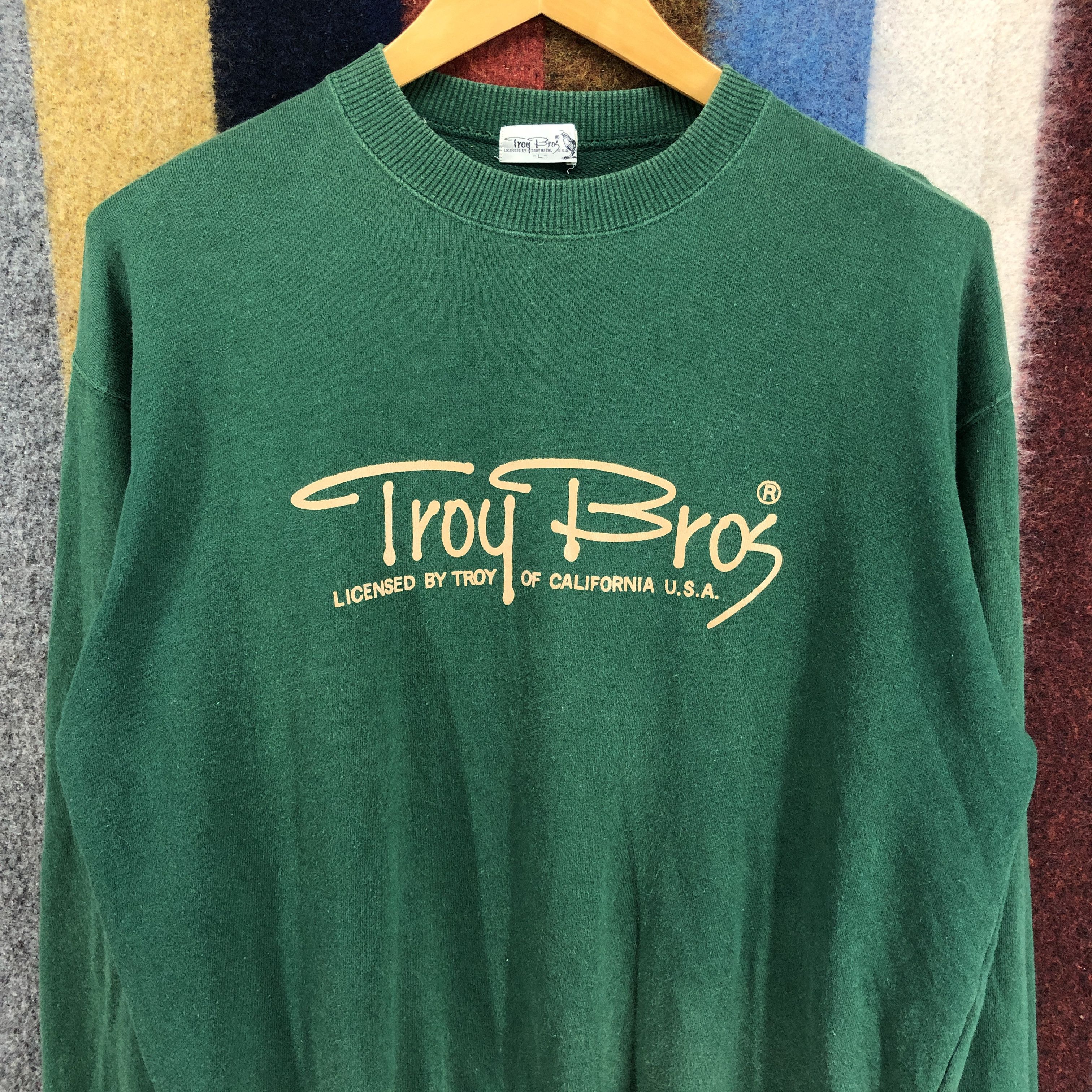 Vintage 90s Vintage TROY BROS Crew Neck Sweatshirt #0581/Y Size US L / EU 52-54 / 3 - 3 Thumbnail