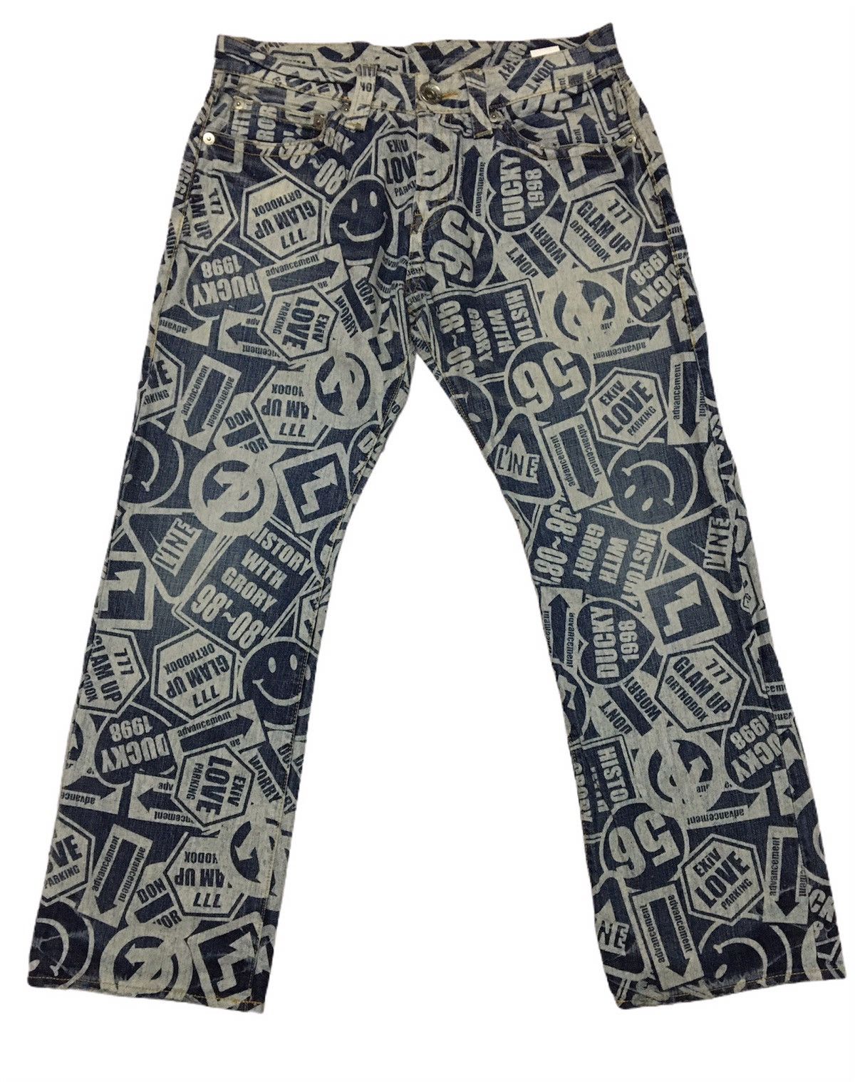 Hysteric Glamour RARE DENIM PANTS FULLPRINT INSPIRE HYSTERIC GLAMOUR Size US 28 / EU 44 - 1 Thumbnail