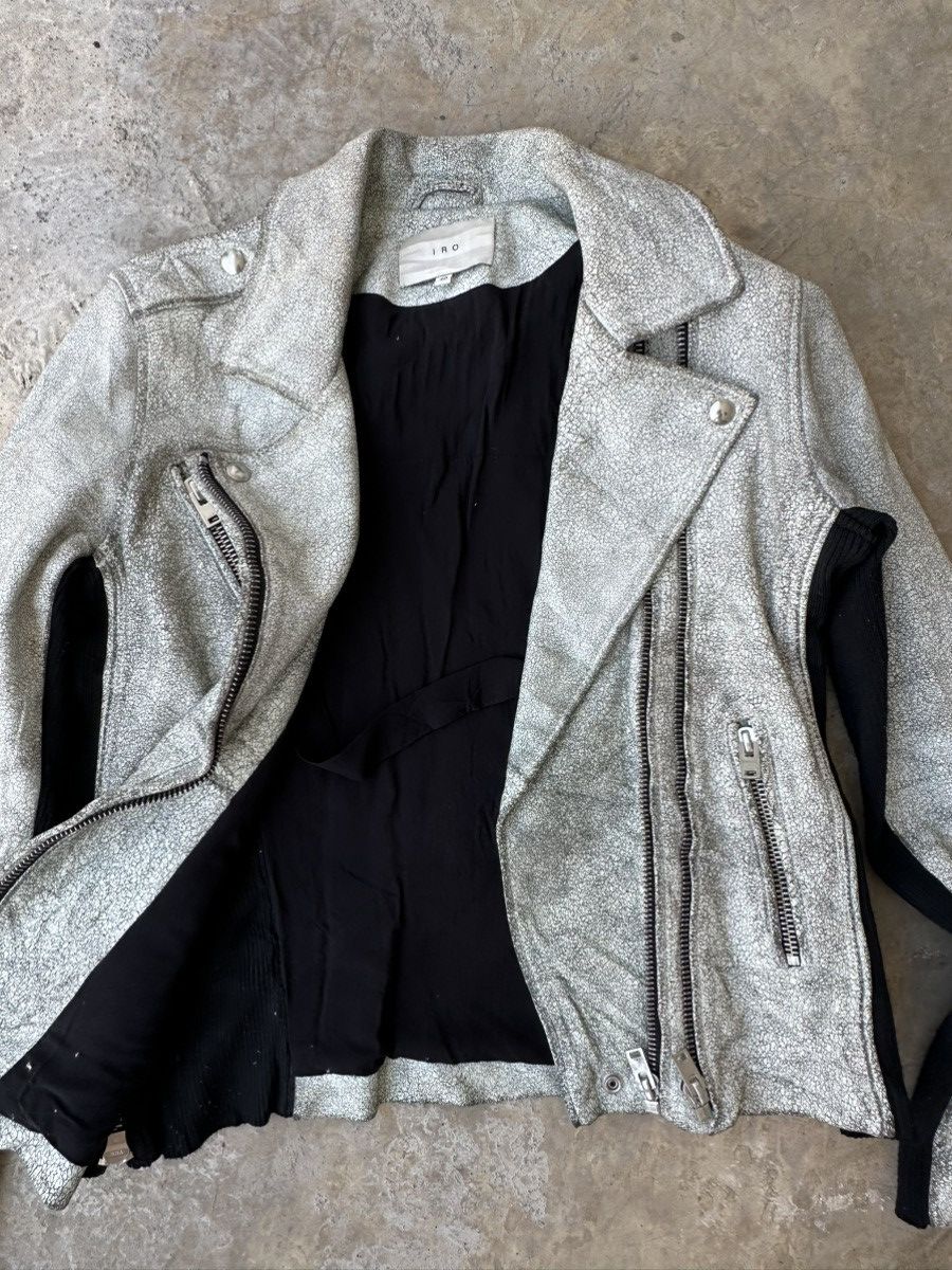 Iro IRO ILARIA Cracked Lamb Leather Biker Jacket Size 40 Size S / US 4 / IT 40 - 10 Thumbnail