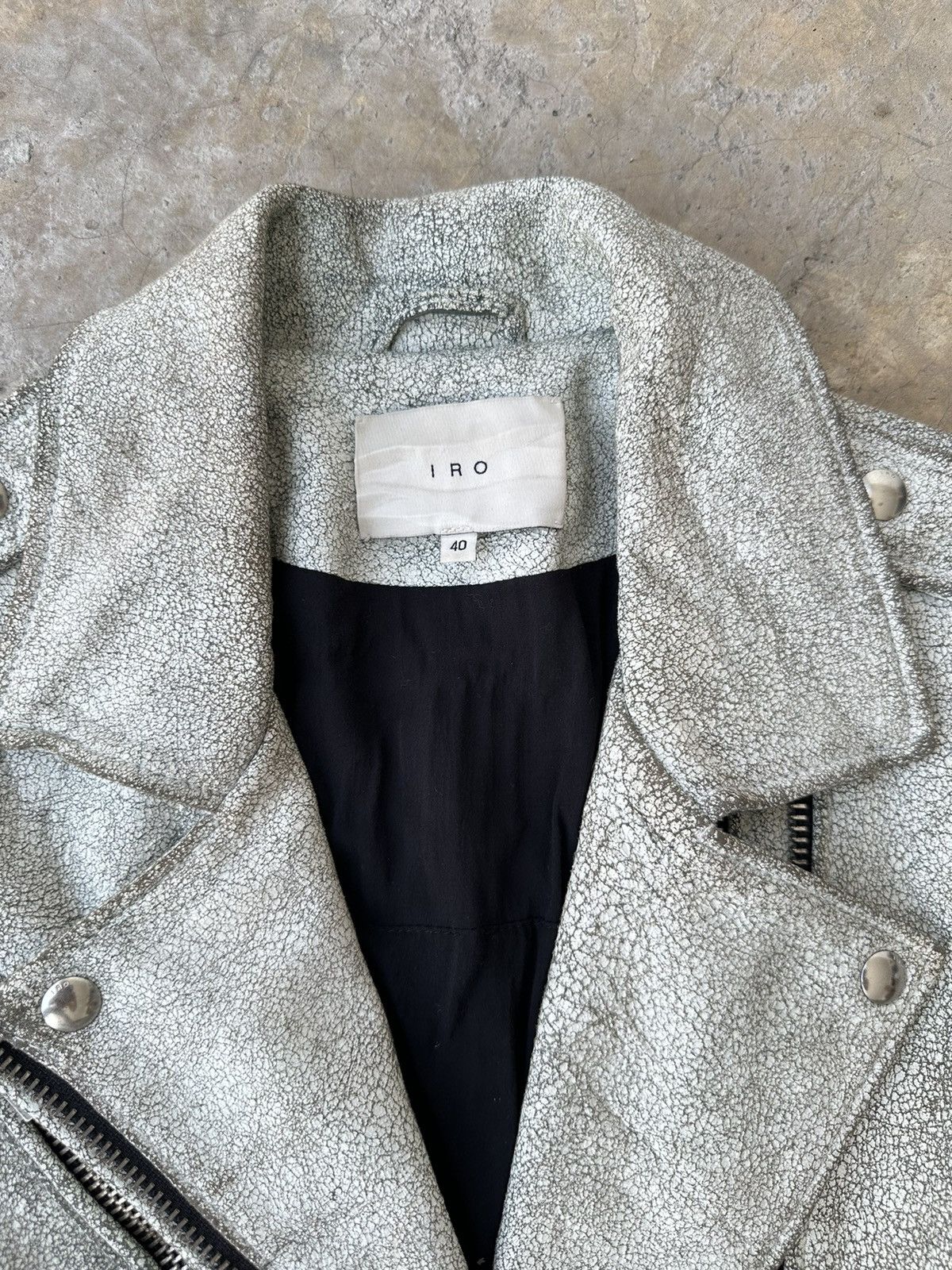 Iro IRO ILARIA Cracked Lamb Leather Biker Jacket Size 40 Size S / US 4 / IT 40 - 5 Thumbnail