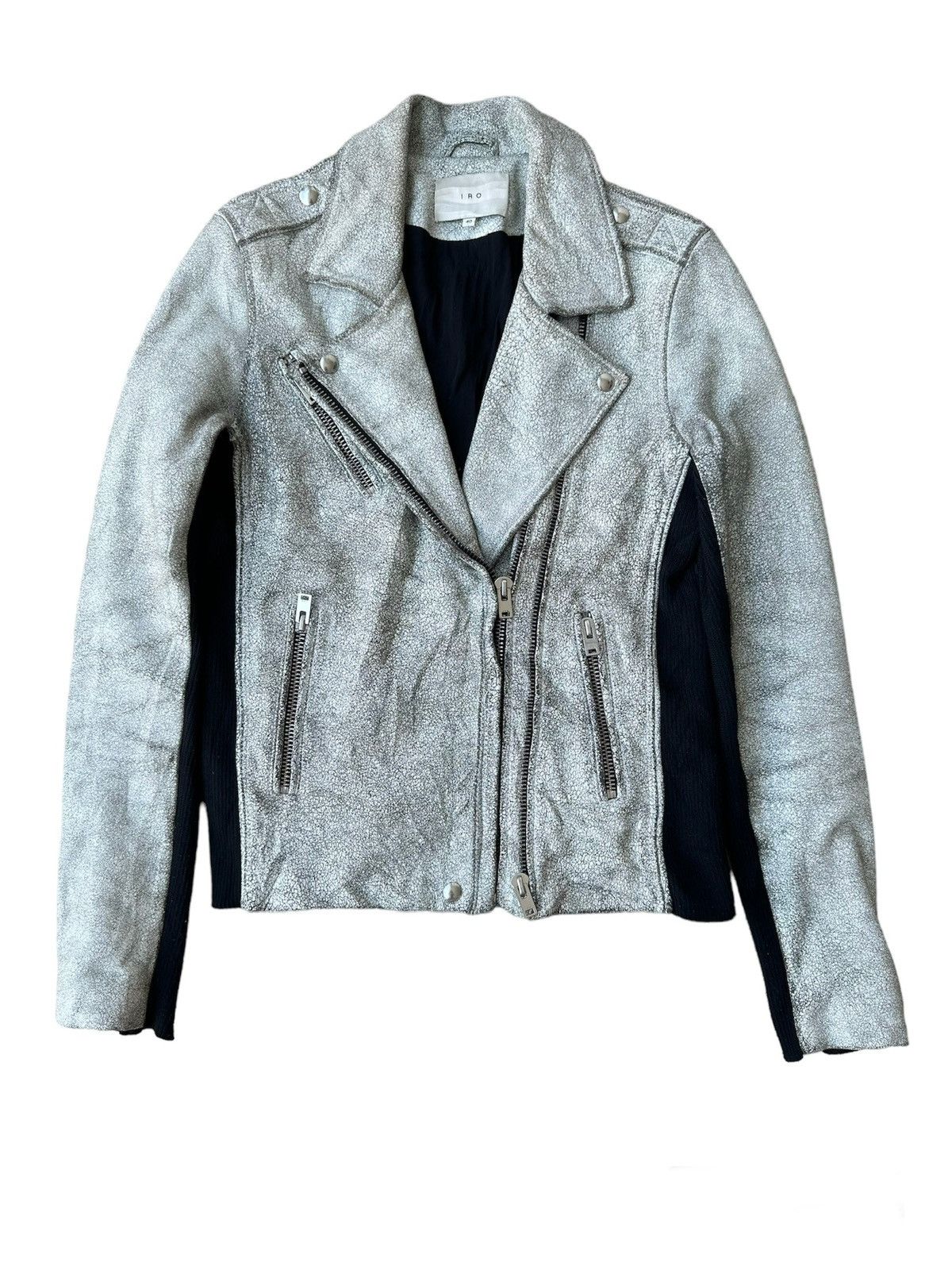 Iro IRO ILARIA Cracked Lamb Leather Biker Jacket Size 40 Size S / US 4 / IT 40 - 1 Thumbnail