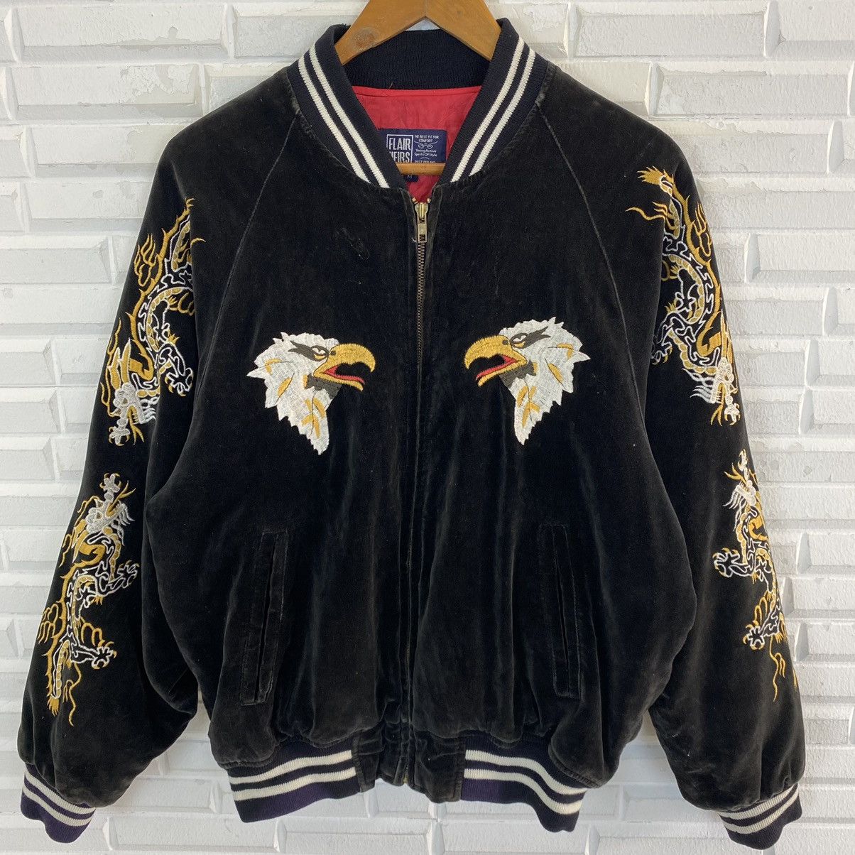 Japanese Brand ✨SUKAJAN VELVET EMBROIDERED LOGO JACKET Size US M / EU 48-50 / 2 - 5 Thumbnail