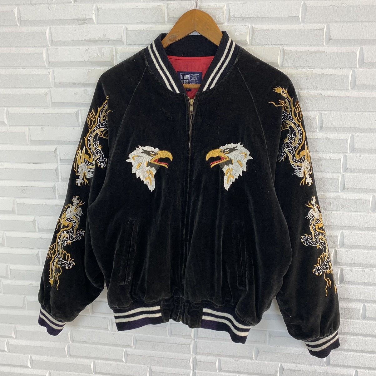 Japanese Brand ✨SUKAJAN VELVET EMBROIDERED LOGO JACKET Size US M / EU 48-50 / 2 - 4 Thumbnail