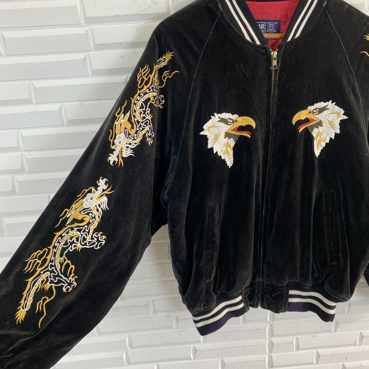 Japanese Brand ✨SUKAJAN VELVET EMBROIDERED LOGO JACKET Size US M / EU 48-50 / 2 - 6 Thumbnail