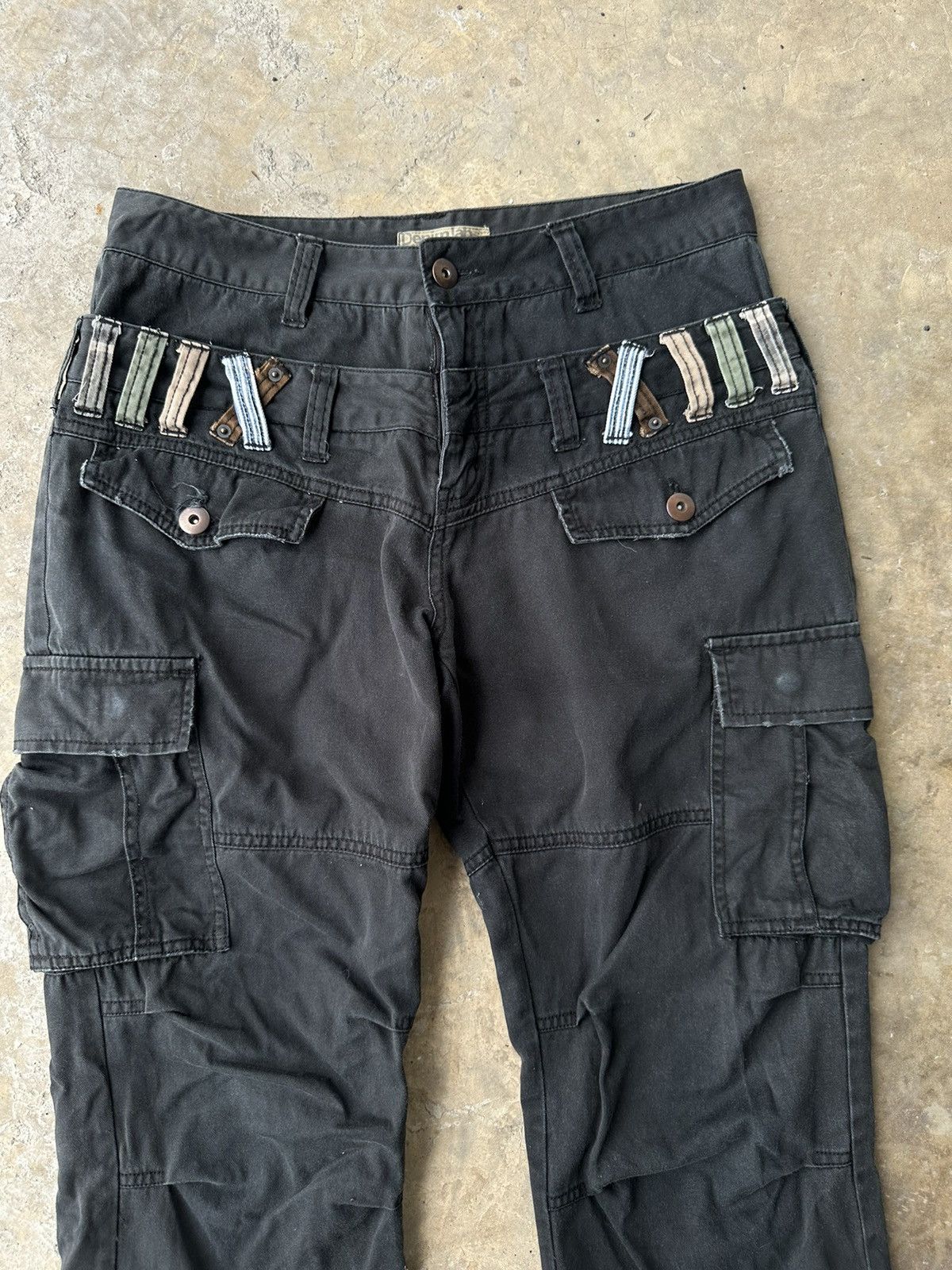 If Six Was Nine Rare Denim Lab Double Waist Cargo Pants Size US 30 / EU 46 - 3 Thumbnail