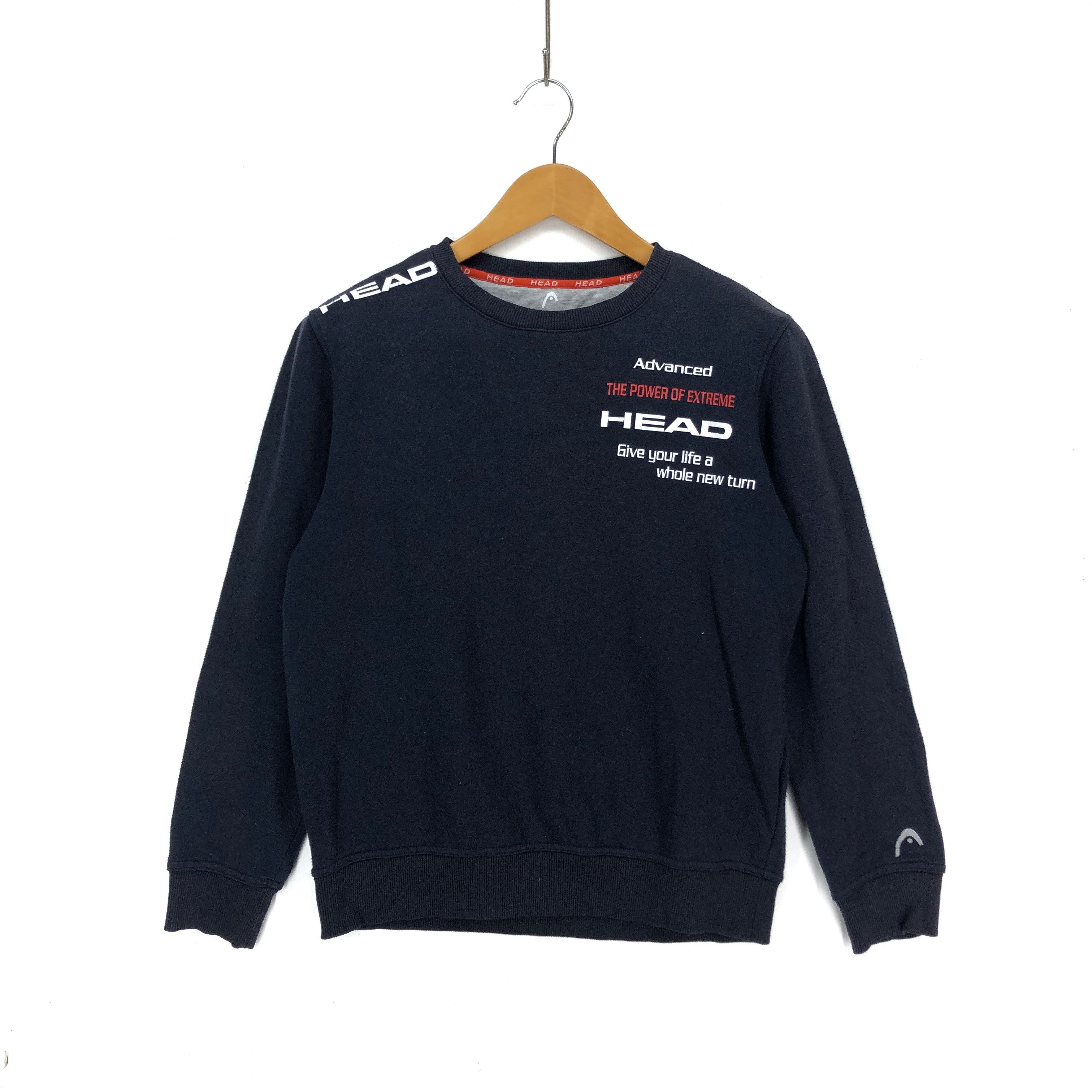 Image of Sportswear Head Crew Neck Sweatshirt 1529-57 in Navy Blue, Men's (Size Small)