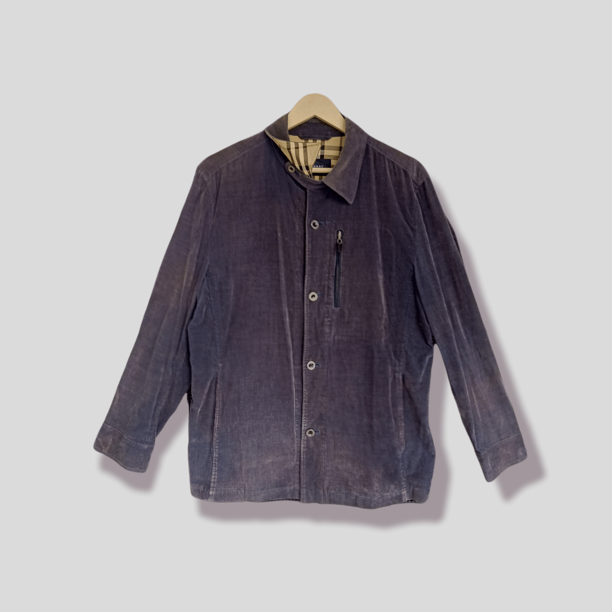 Burberry Vtg Burberry Corduroy Button Jacket Size US L / EU 52-54 / 3 - 1 Thumbnail