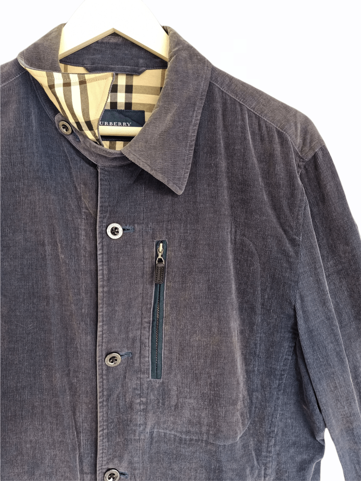 Burberry Vtg Burberry Corduroy Button Jacket Size US L / EU 52-54 / 3 - 7 Thumbnail