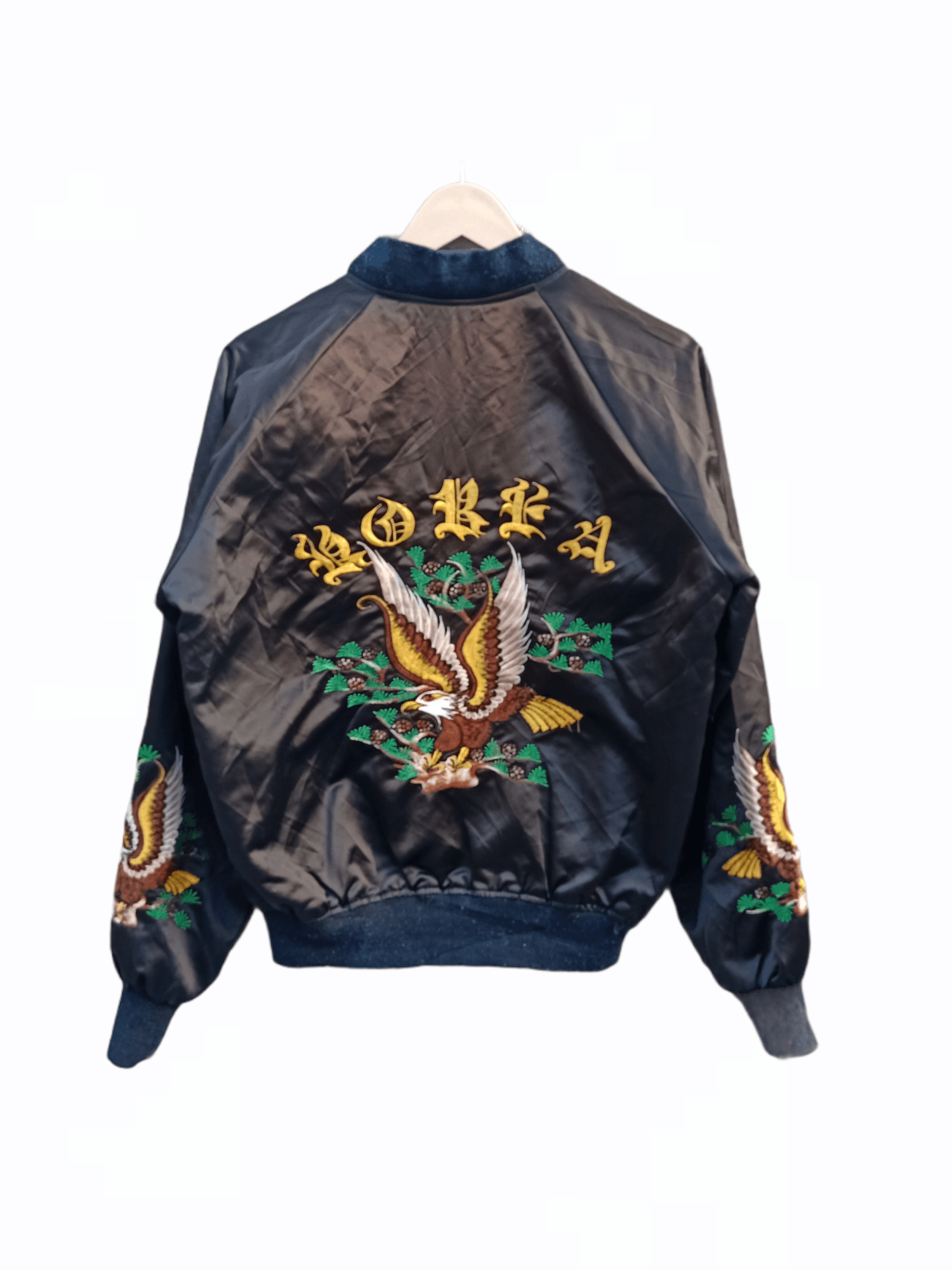 Sukajan Flying Eagle Embroidery Satin Jacket