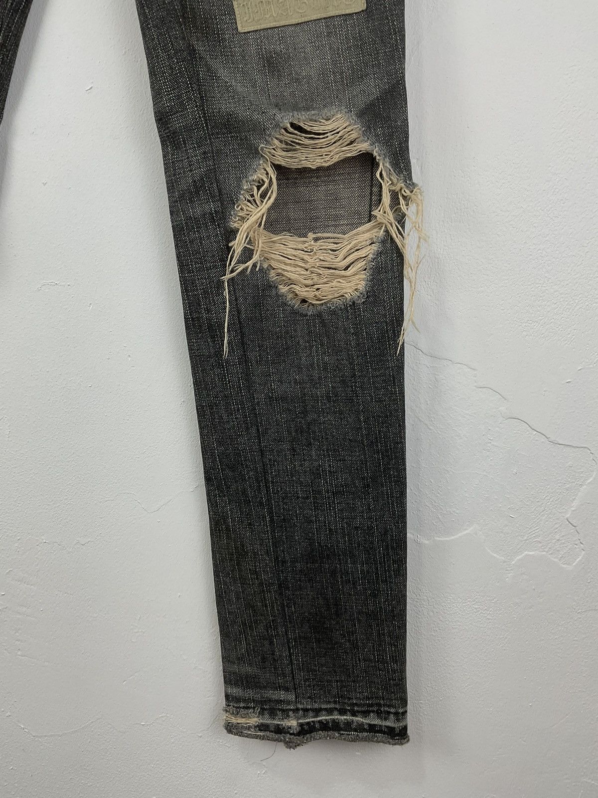 Number (N)ine Number (N)ine F/W'04 Love & Peace Patchwork Distressed Denim Size US 30 / EU 46 - 6 Thumbnail