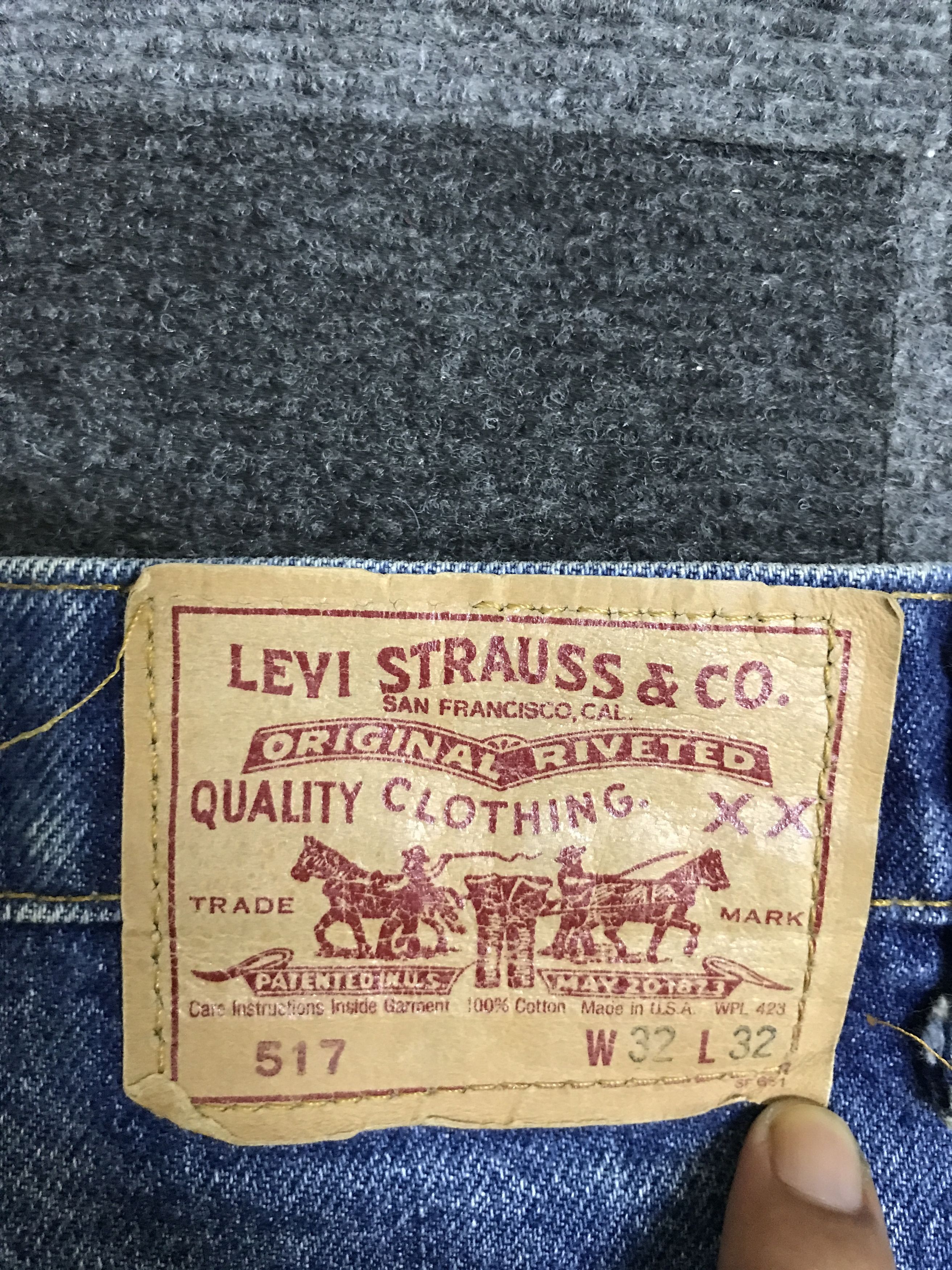 Levi's VL166-Vintage Levis 517 Blue Wash Flare Jeans Size US 31 - 14 Thumbnail