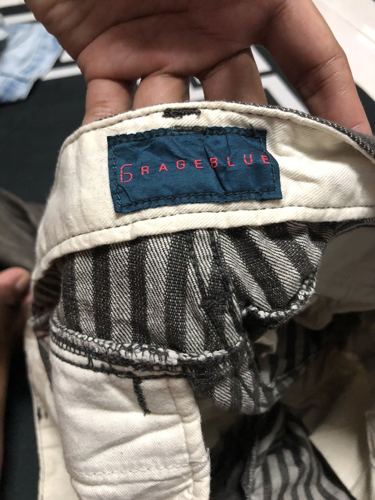 RAGEBLUE Vintage Rageblue Striped 6 Pocket Faded Cargo Pants W32 Size US 32 / EU 48 - 9 Thumbnail
