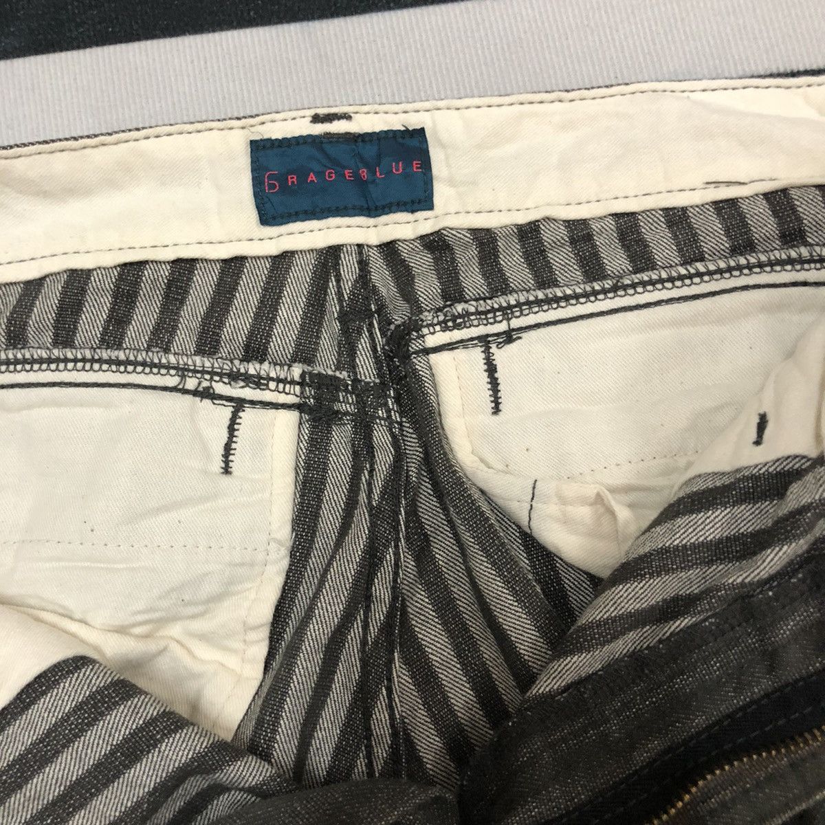 RAGEBLUE Vintage Rageblue Striped 6 Pocket Faded Cargo Pants W32 Size US 32 / EU 48 - 8 Thumbnail