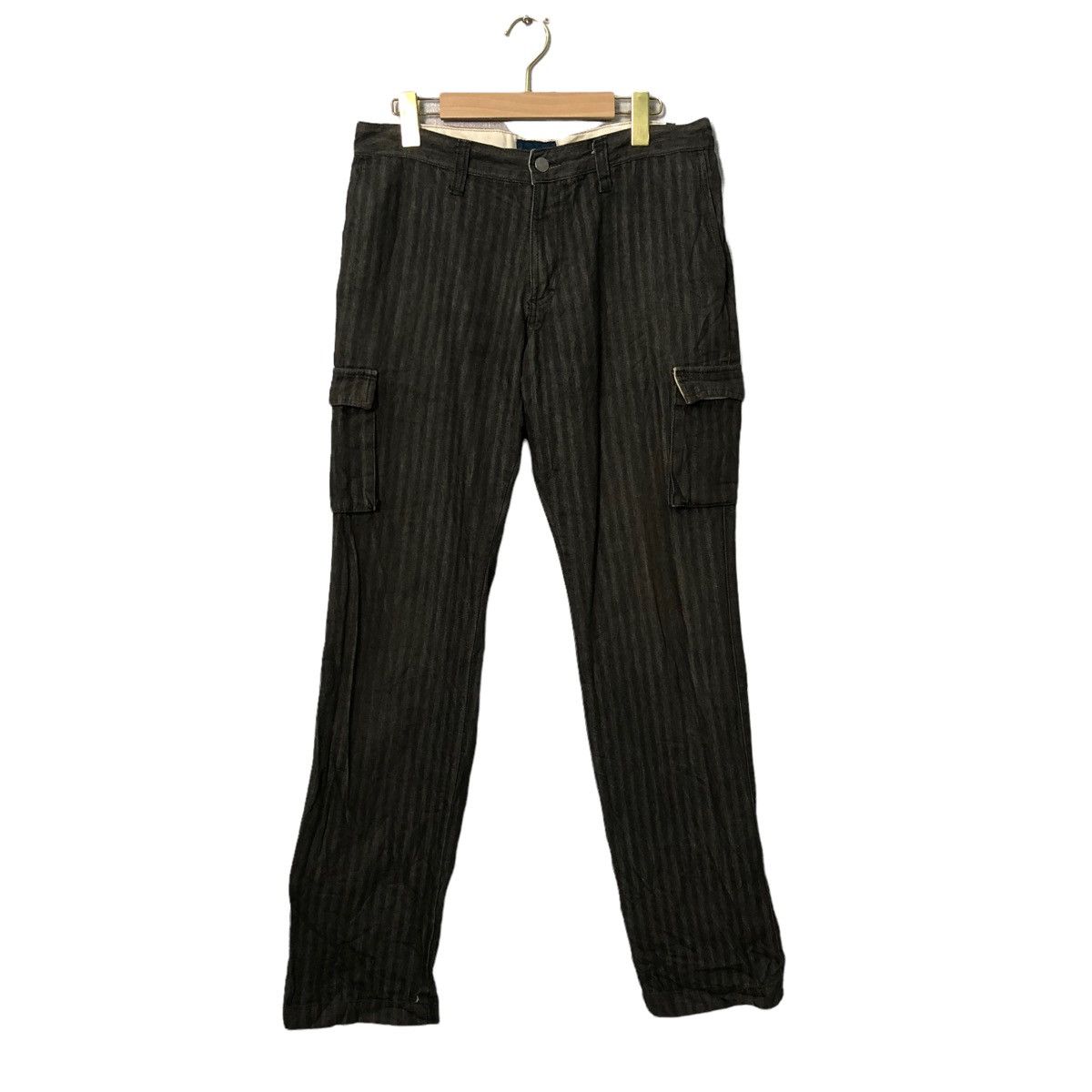 RAGEBLUE Vintage Rageblue Striped 6 Pocket Faded Cargo Pants W32 Size US 32 / EU 48 - 1 Thumbnail