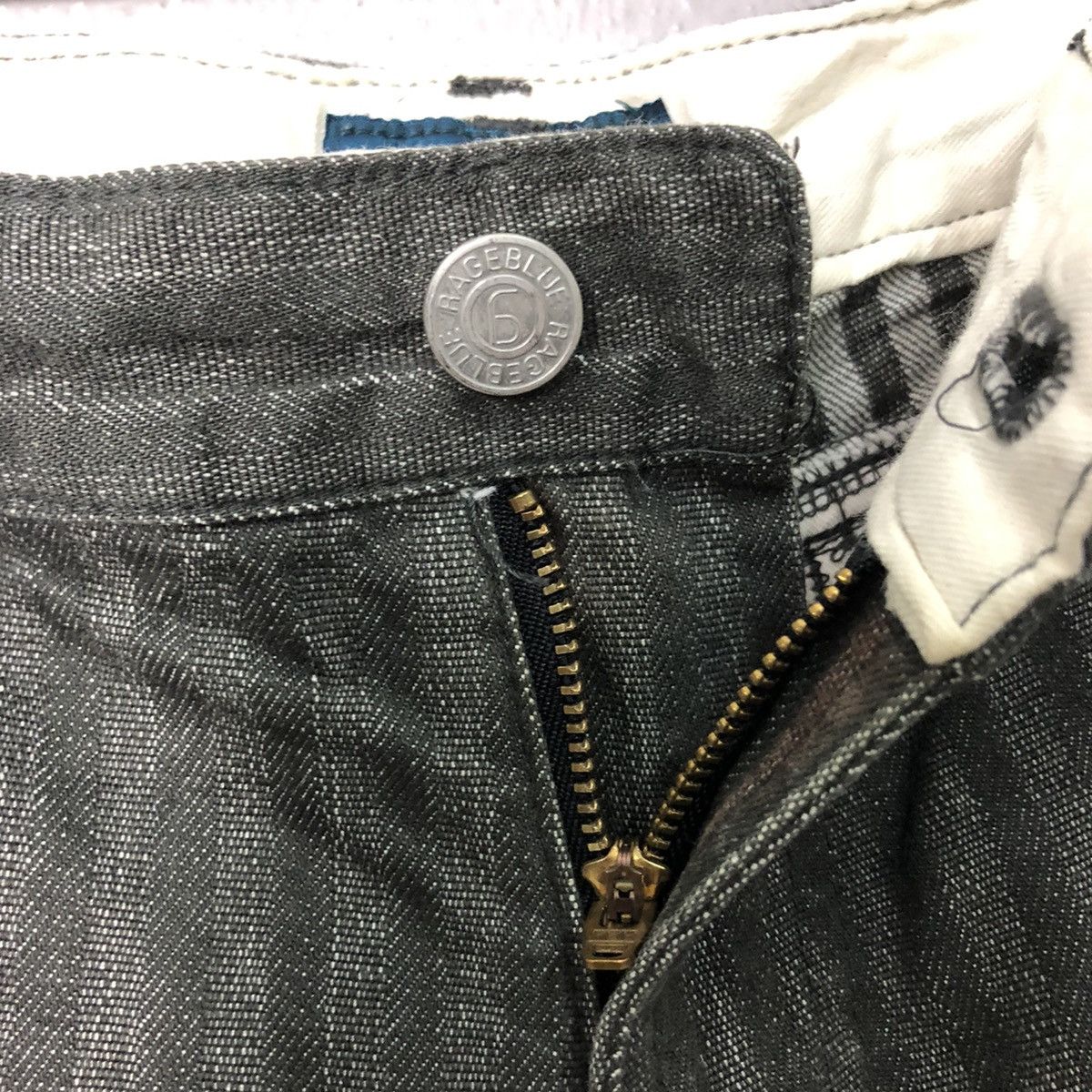 RAGEBLUE Vintage Rageblue Striped 6 Pocket Faded Cargo Pants W32 Size US 32 / EU 48 - 7 Thumbnail