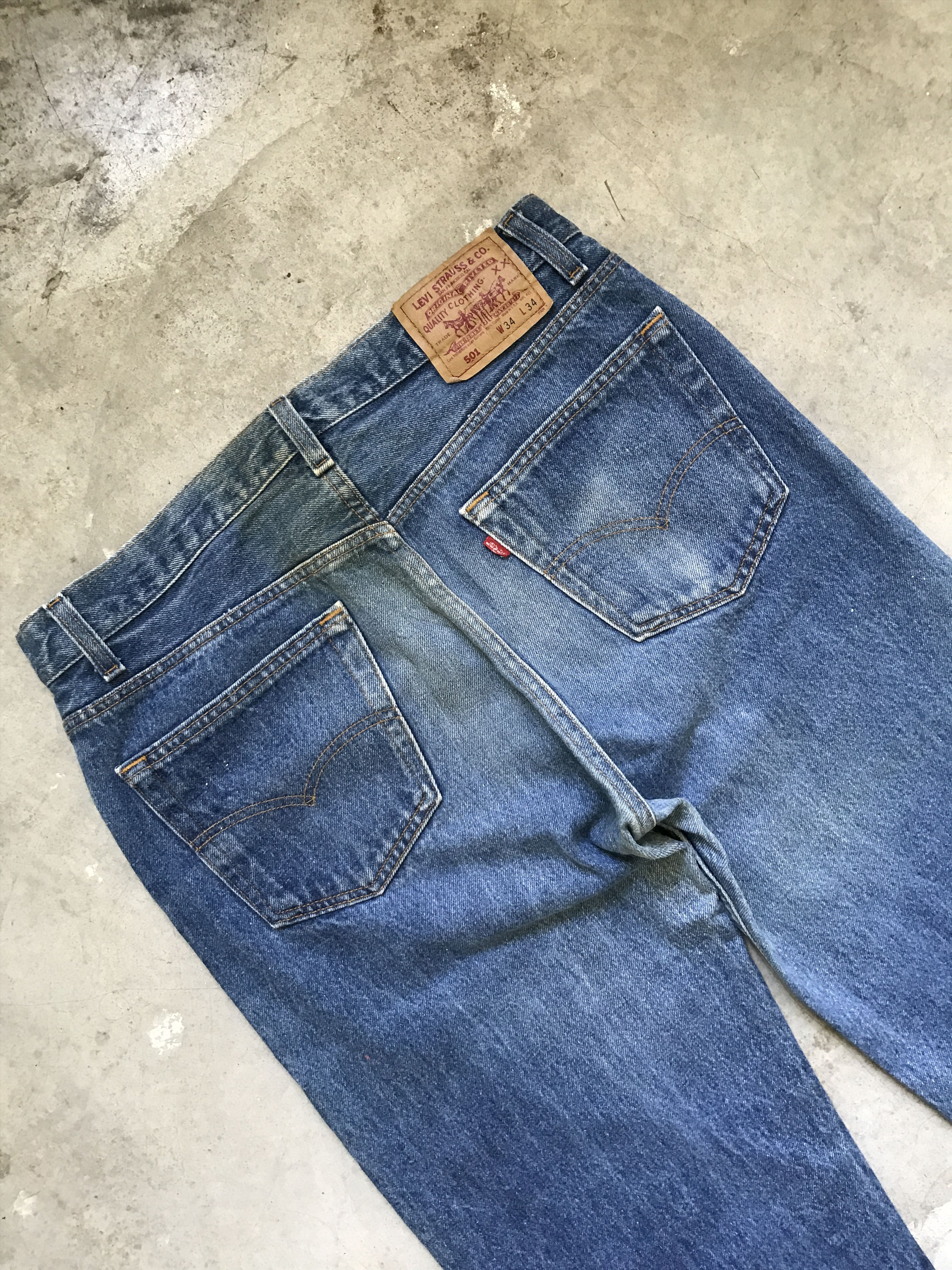 Levi's VLEV46 - Vintage 90s Levis 501 Distressed Denim Size US 32 / EU 48 - 12 Thumbnail