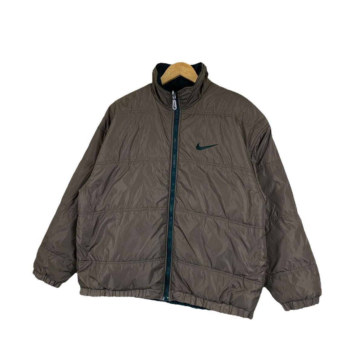 Nike × Vintage Vintage 90s NIKE Swoosh Sportswear Zipper Reversible Jacket Size US L / EU 52-54 / 3 - 7 Thumbnail
