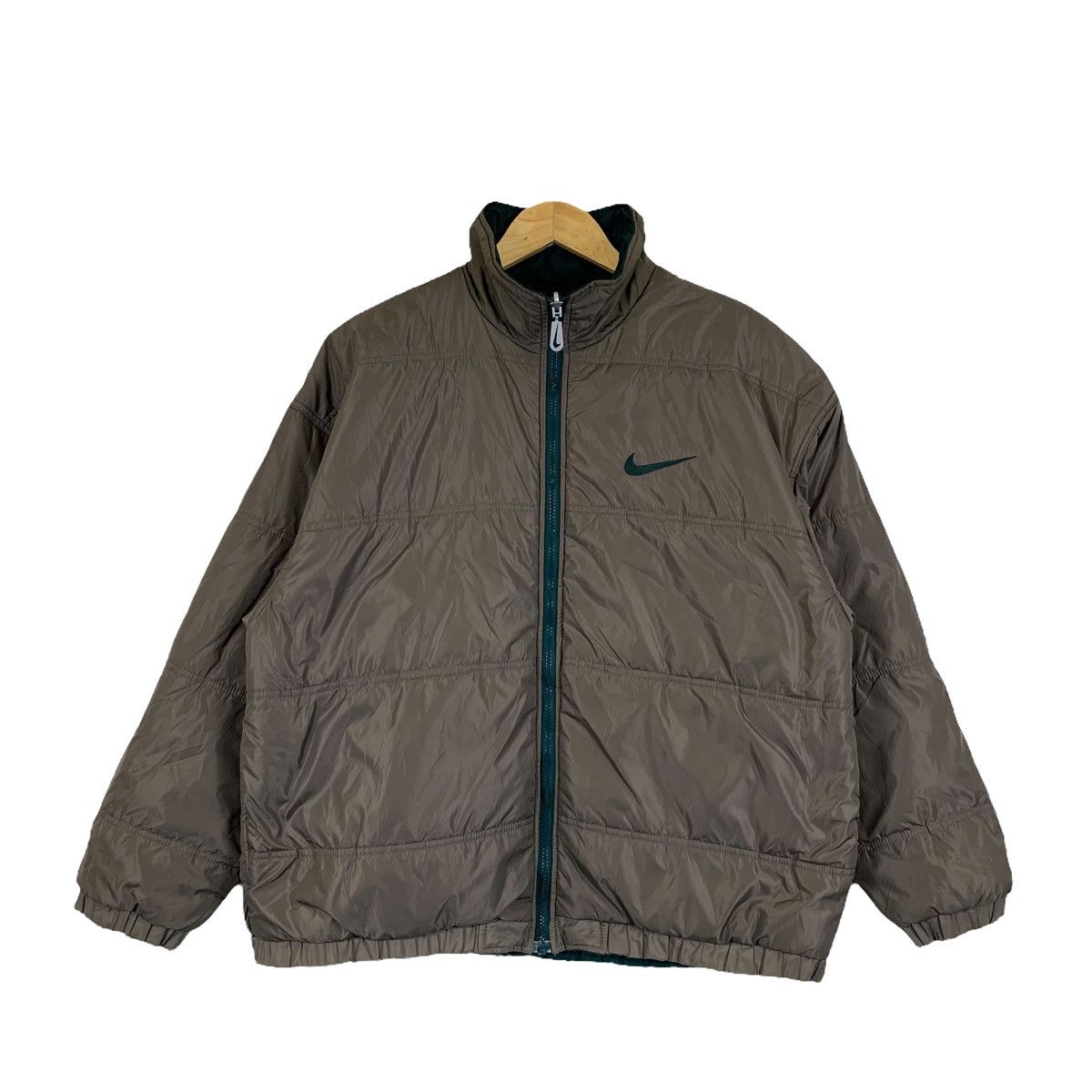 Nike × Vintage Vintage 90s NIKE Swoosh Sportswear Zipper Reversible Jacket Size US L / EU 52-54 / 3 - 4 Thumbnail