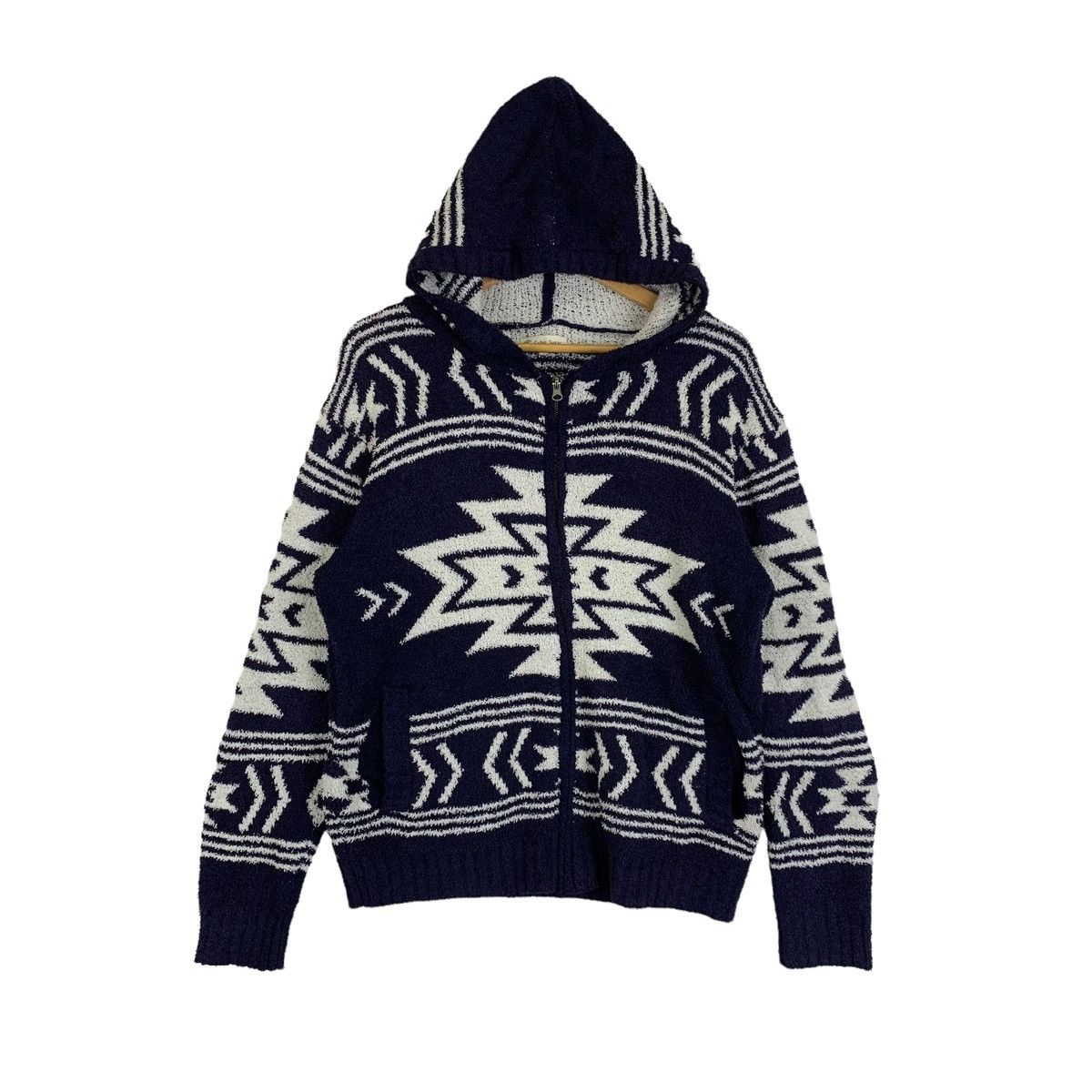 Japanese Brand × Vintage CUBE SUGAR Navajo Japanese Knitwear Hoodie Sweater Jacket Size US M / EU 48-50 / 2 - 1 Thumbnail