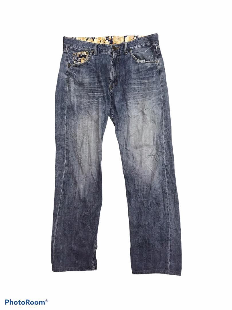 Japanese Brand Unbrand denim pants with lucky koi embroidery Size US 34 / EU 50 - 2 Thumbnail