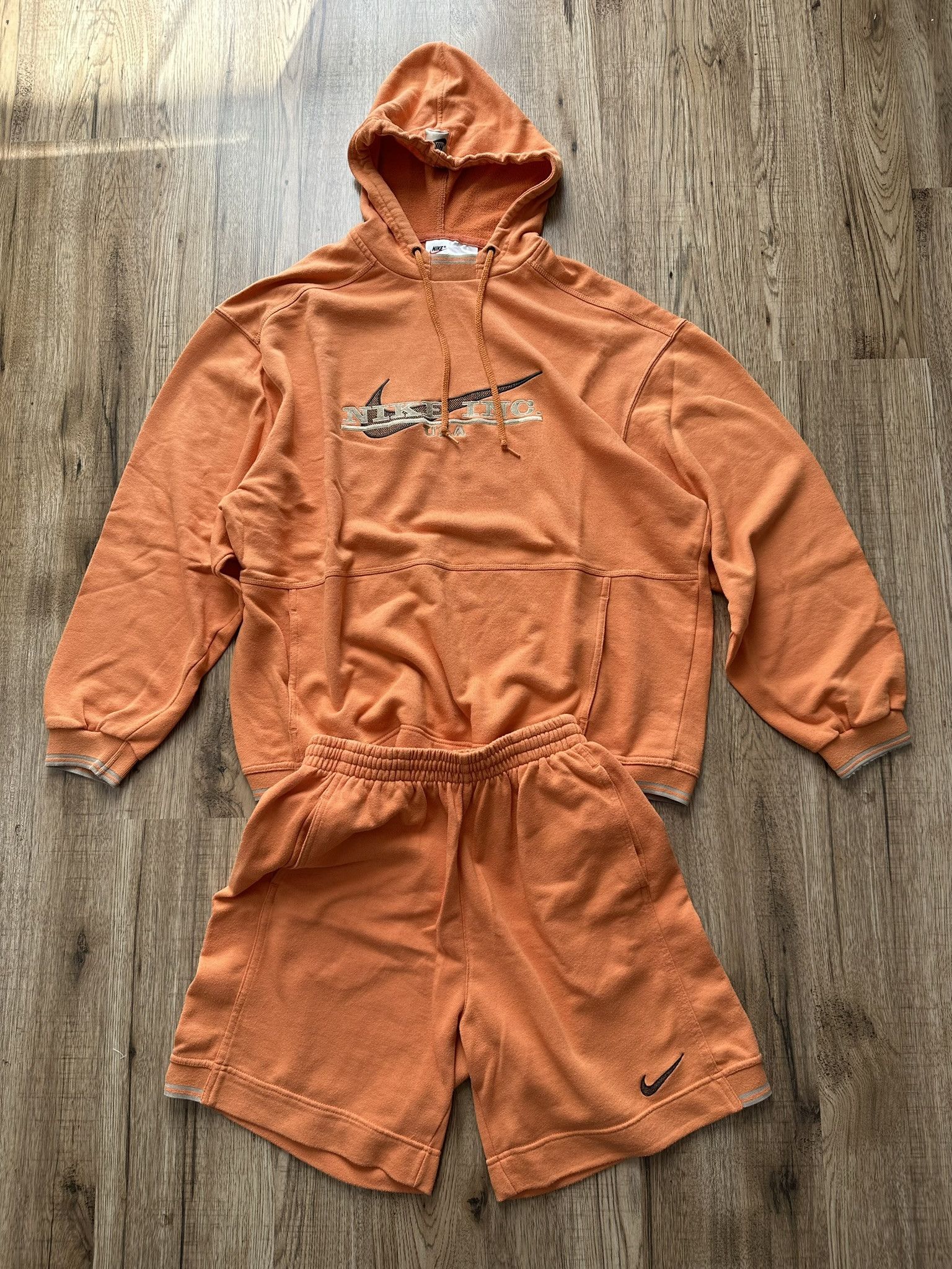 Nike INC USA orange hoodie with shorts vintage