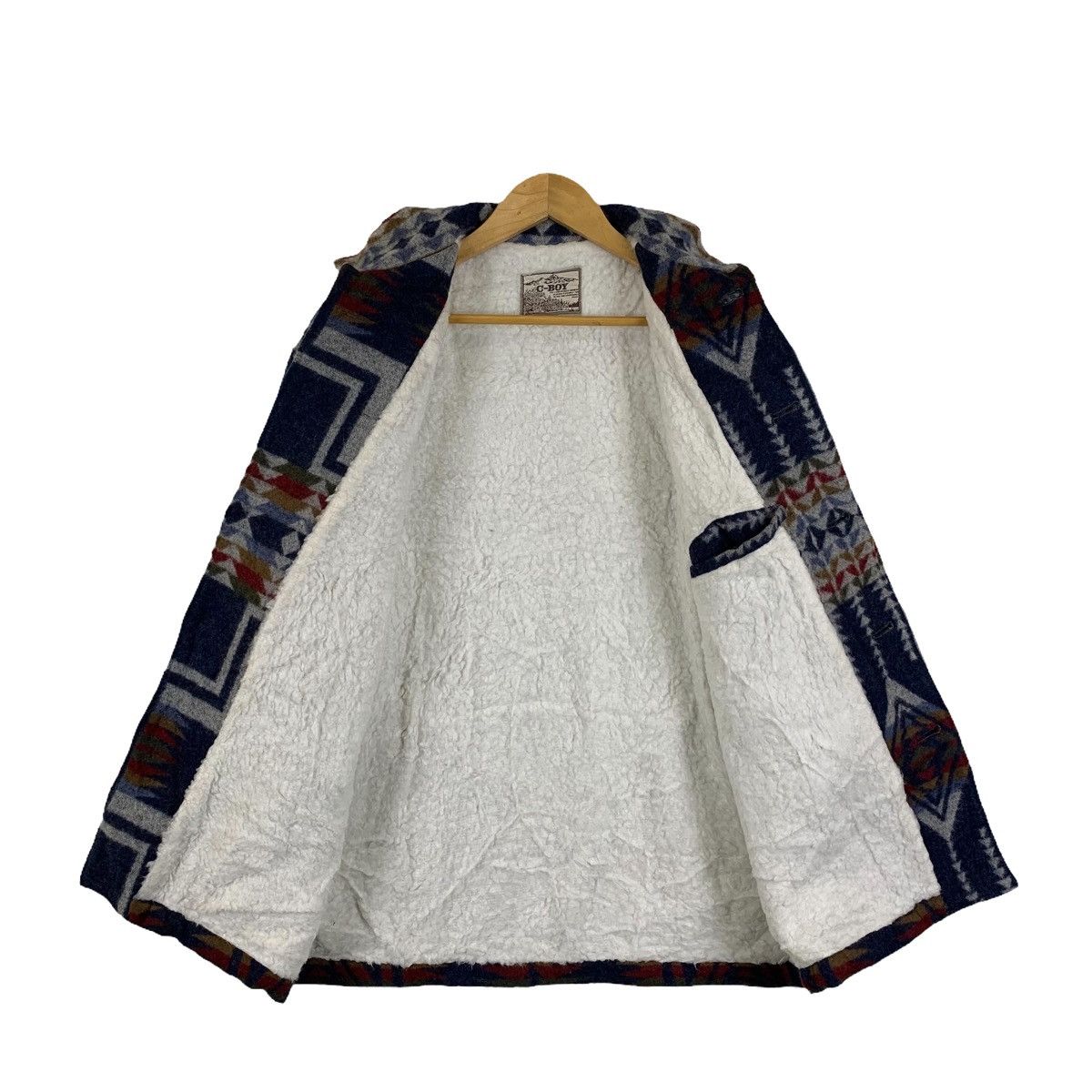 Native C-BOY Aztec Navajo Native Design Wool Sherpa Jacket Size US L / EU 52-54 / 3 - 3 Thumbnail