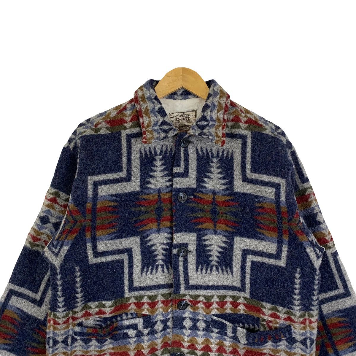 Native C-BOY Aztec Navajo Native Design Wool Sherpa Jacket Size US L / EU 52-54 / 3 - 5 Thumbnail