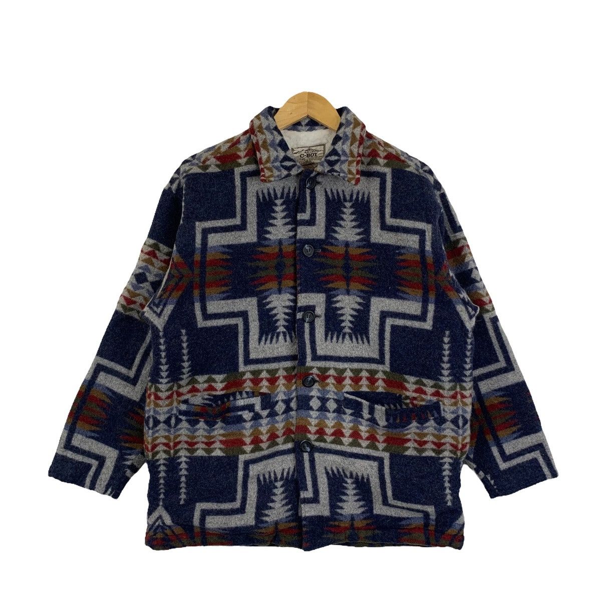 Native C-BOY Aztec Navajo Native Design Wool Sherpa Jacket Size US L / EU 52-54 / 3 - 1 Thumbnail
