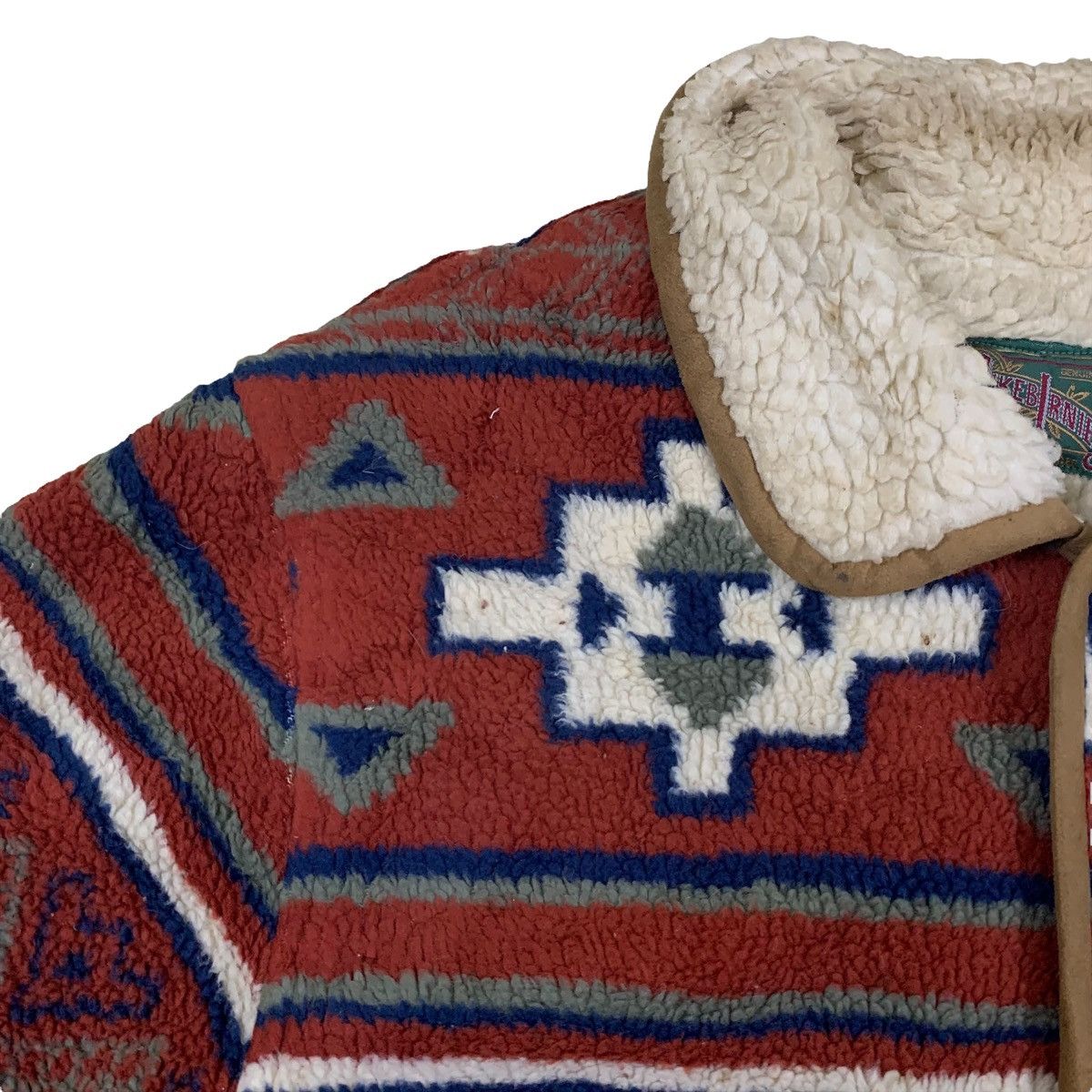 Vintage MIKE BIRNIES Aztec Navajo Design Fleece Sherpa Jacket Size US L / EU 52-54 / 3 - 12 Thumbnail