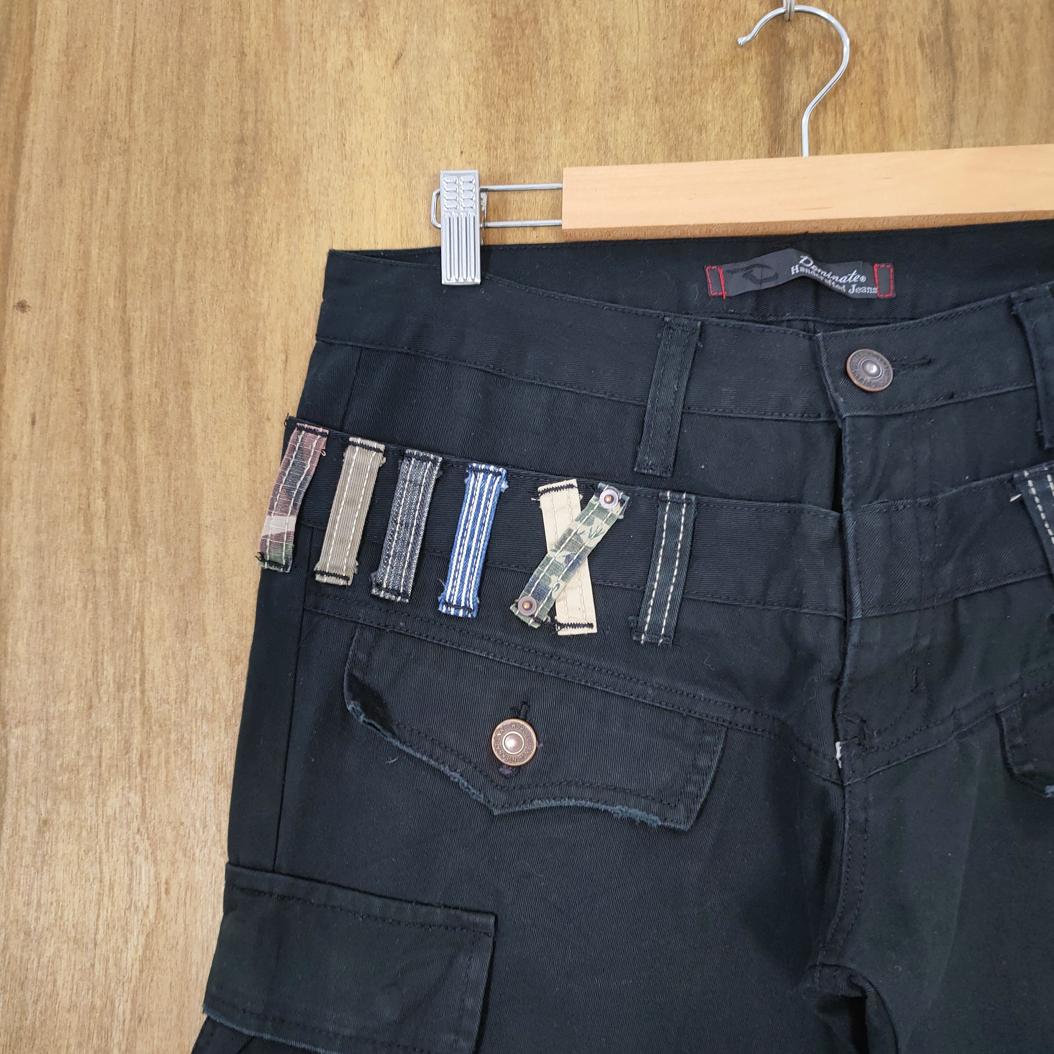 Japanese Brand #1 DOMINATED DOUBLE WAIST BLACK CARGO PANTS Size US 32 / EU 48 - 5 Thumbnail