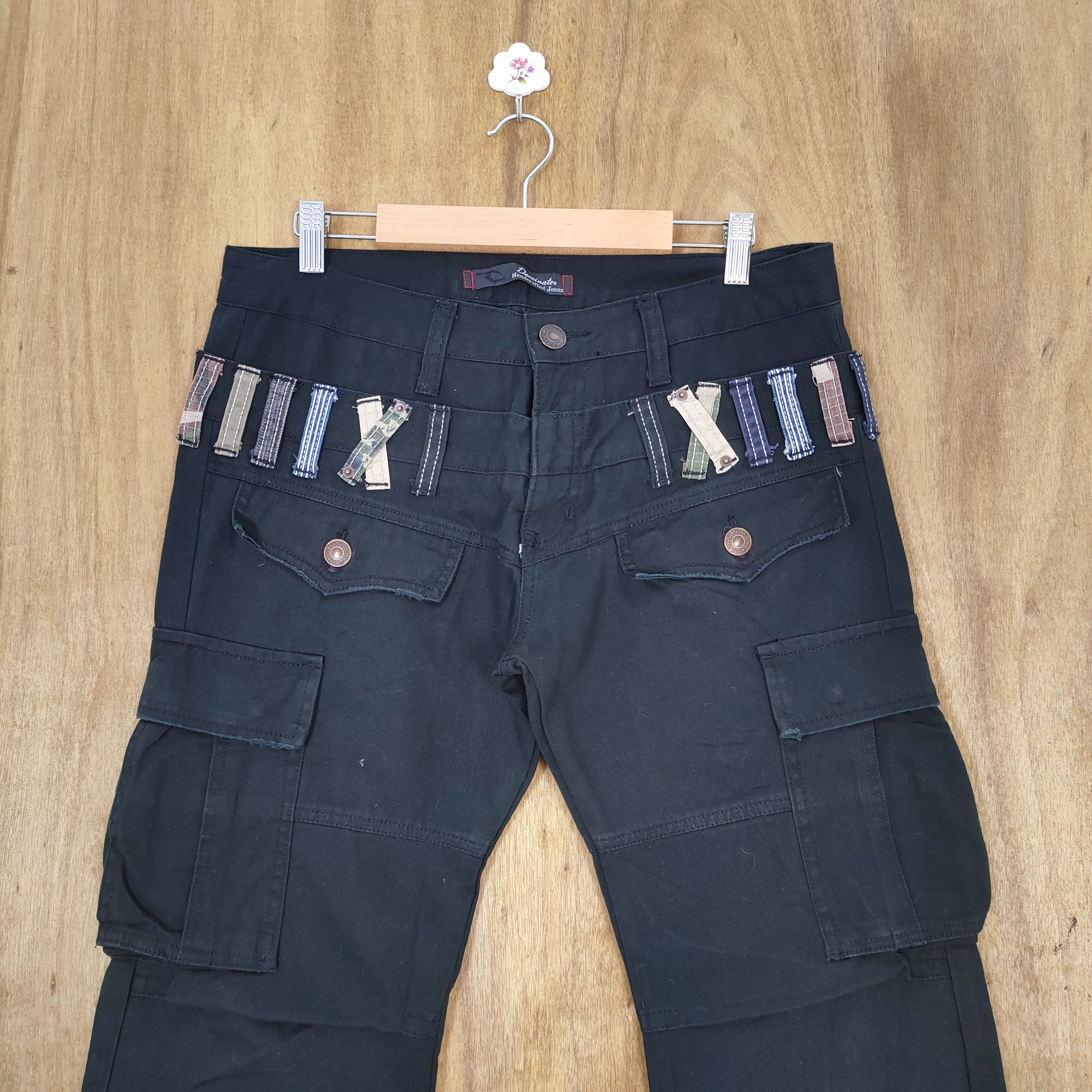 Japanese Brand #1 DOMINATED DOUBLE WAIST BLACK CARGO PANTS Size US 32 / EU 48 - 2 Thumbnail