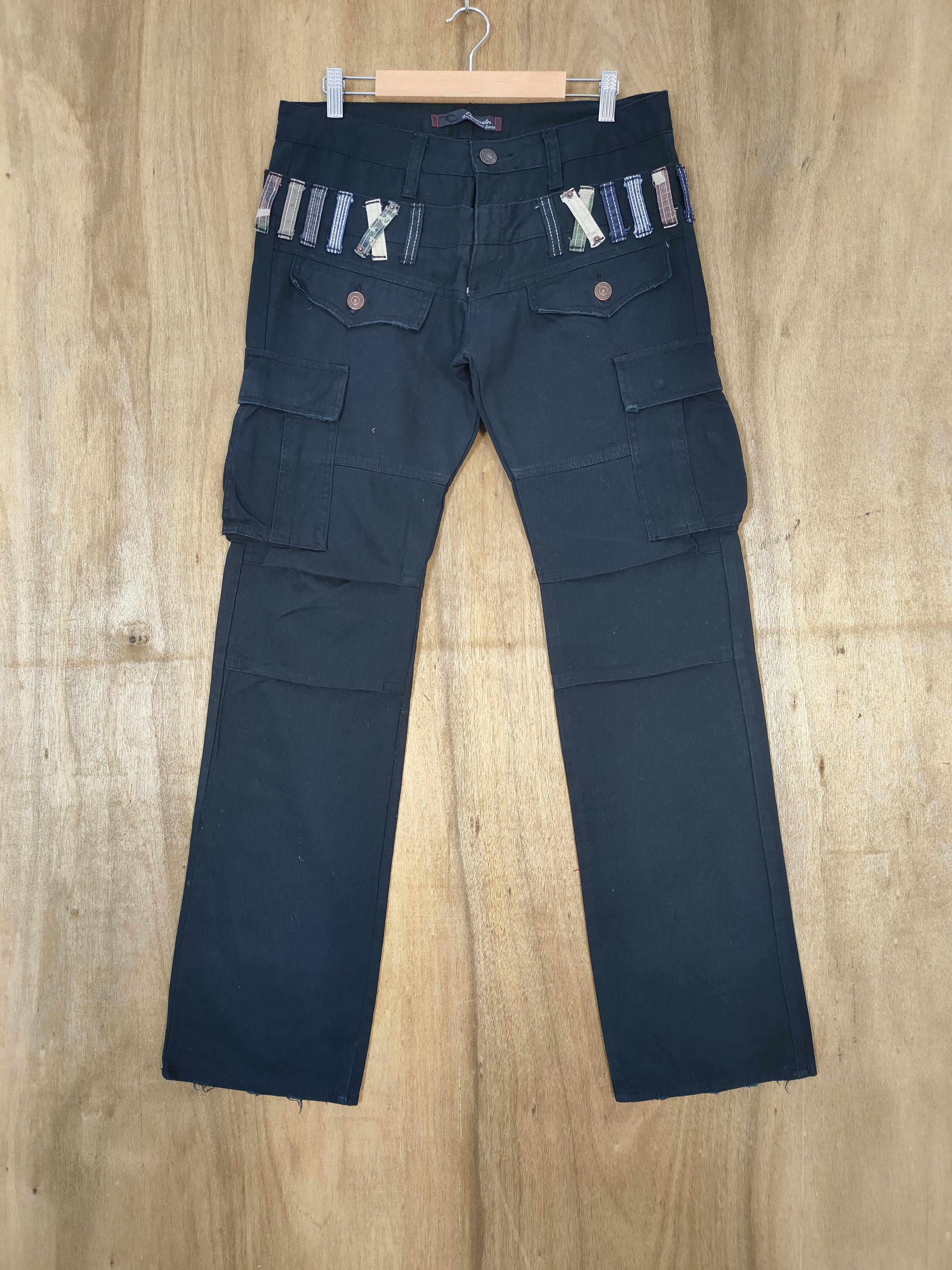 #1 DOMINATED DOUBLE WAIST BLACK CARGO PANTS
