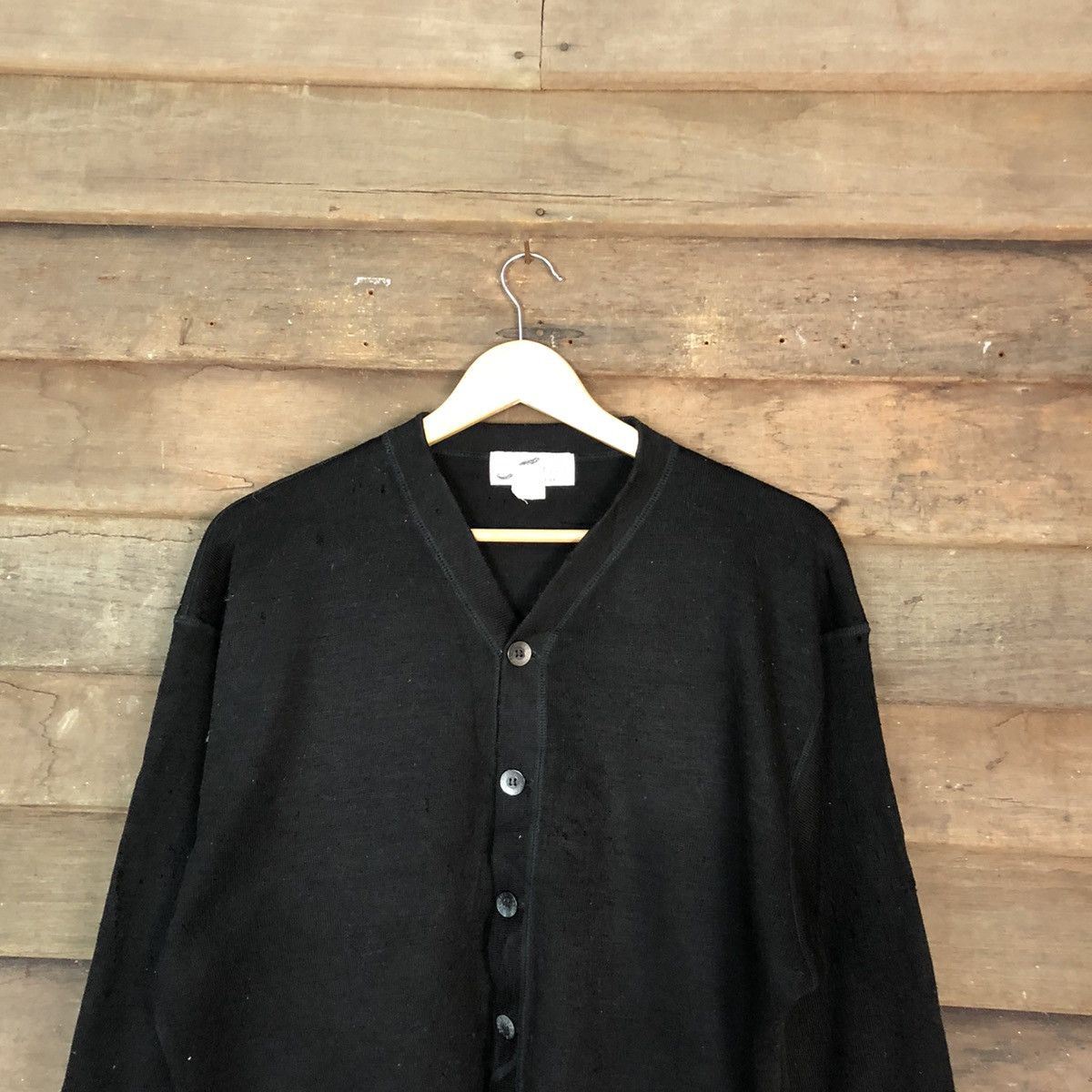 Japanese Brand Les mues Paris Black Patterned Cardigans #6759 Size US L / EU 52-54 / 3 - 2 Thumbnail